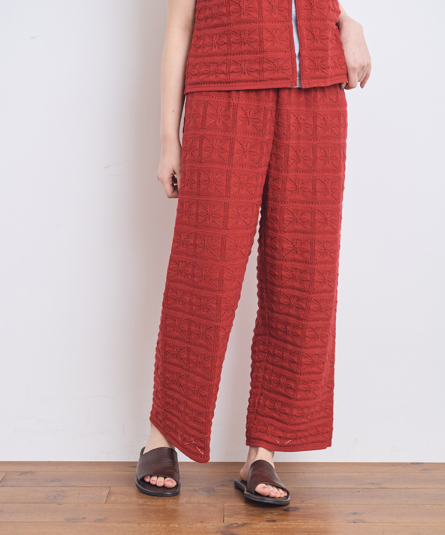 【値下げ】【完売品】HOLIDAY さくらんぼ ニット パンツ 値下げ】【完売品】HOLIDAY さくらんぼ ニット パンツ