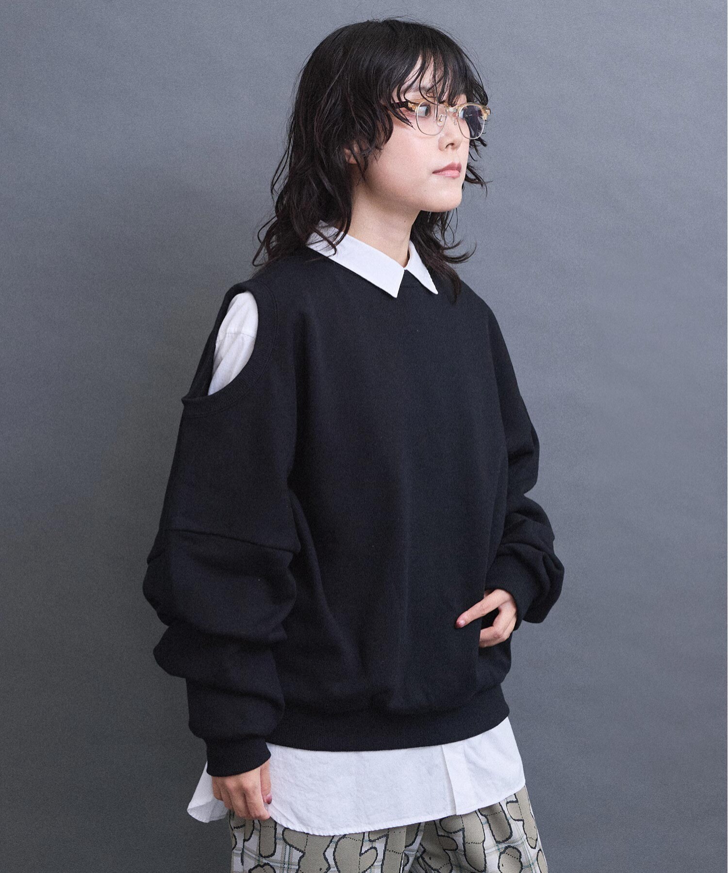 AMBIDEX Store 【予約販売】ADVANCE裏毛 変形スウェット(F クロ): l