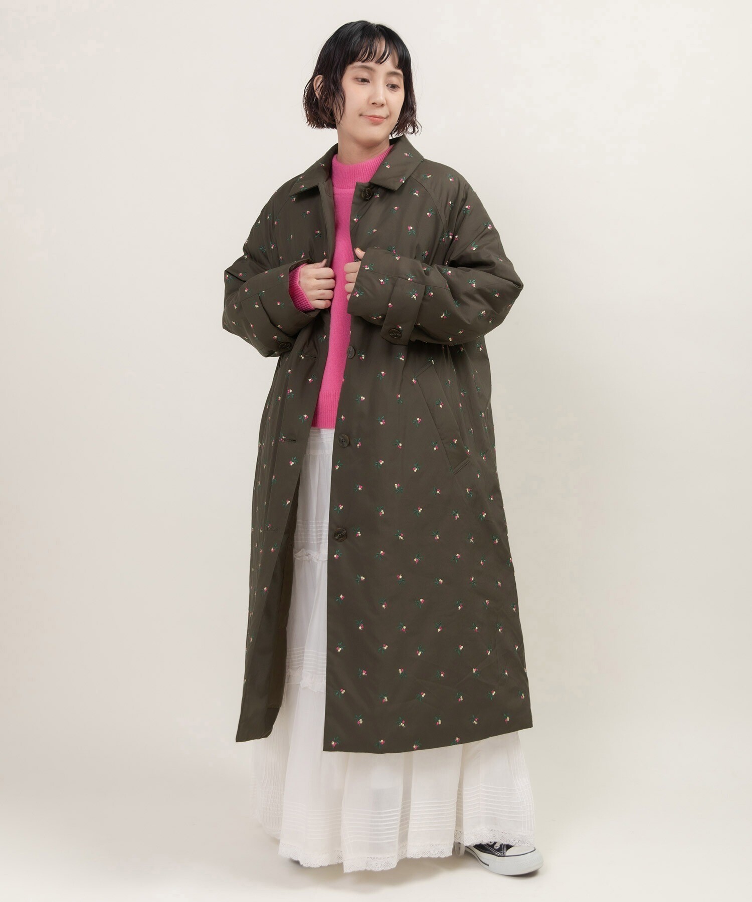 EVOダウン 小花刺繍ステンコート