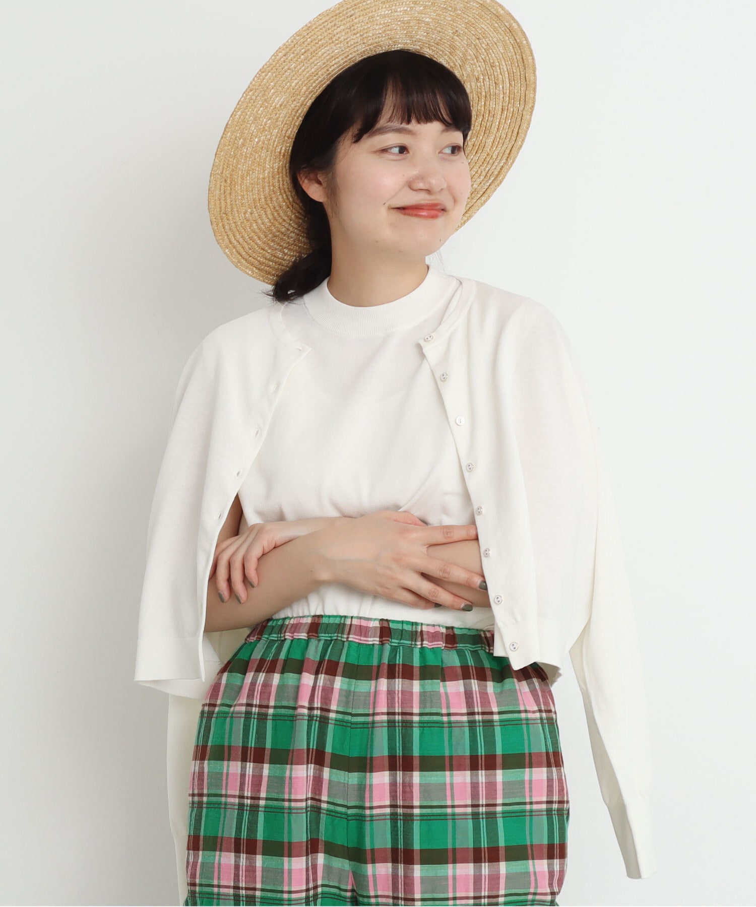 AMBIDEX Store 〇ICE COTTON クルーネック ショートカーディガン(F キナリ): Dot and Stripes CHILD  WOMAN