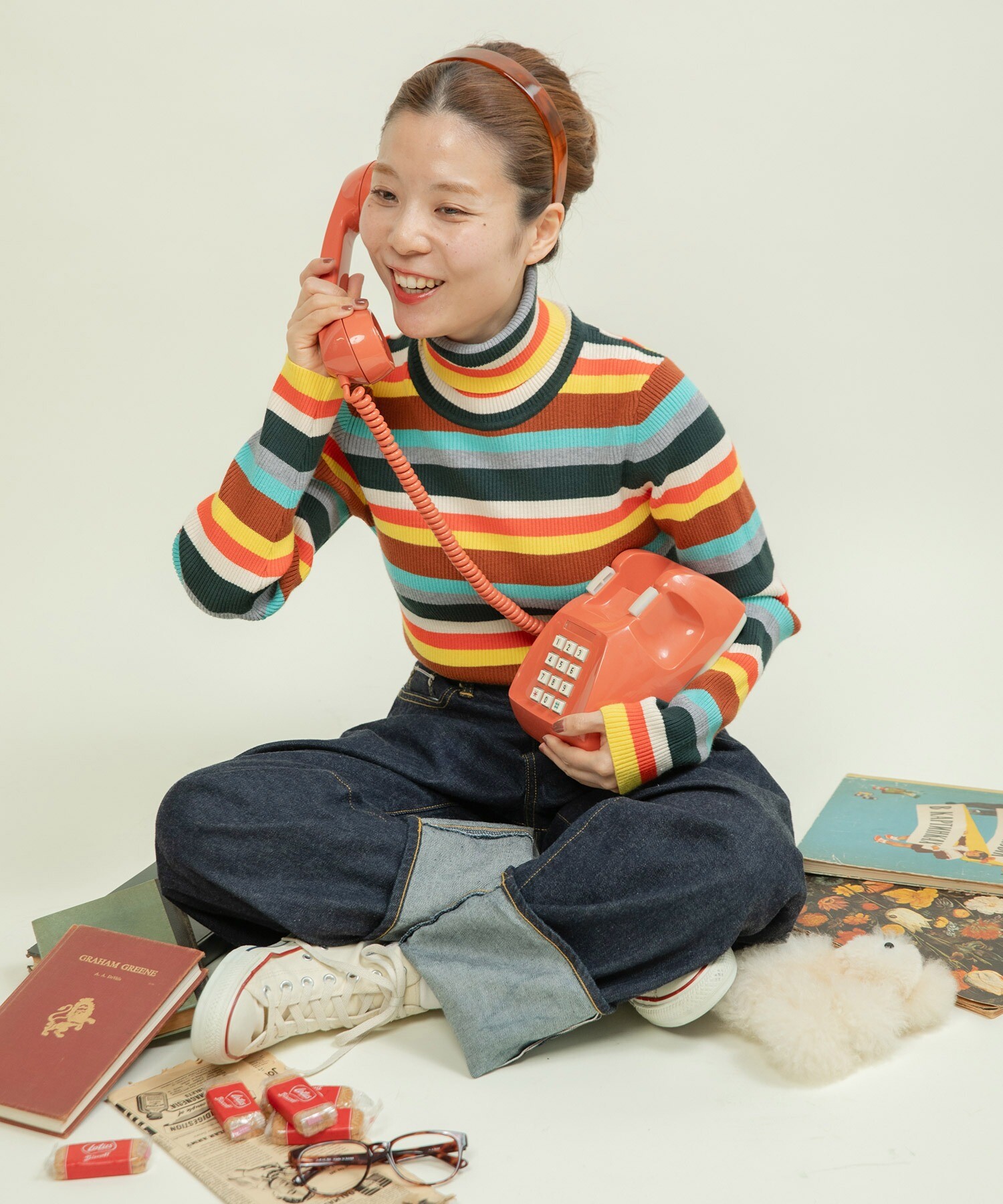 AMBIDEX Store ○もちもちマルチボーダー リブタートル(F コン): CHILD