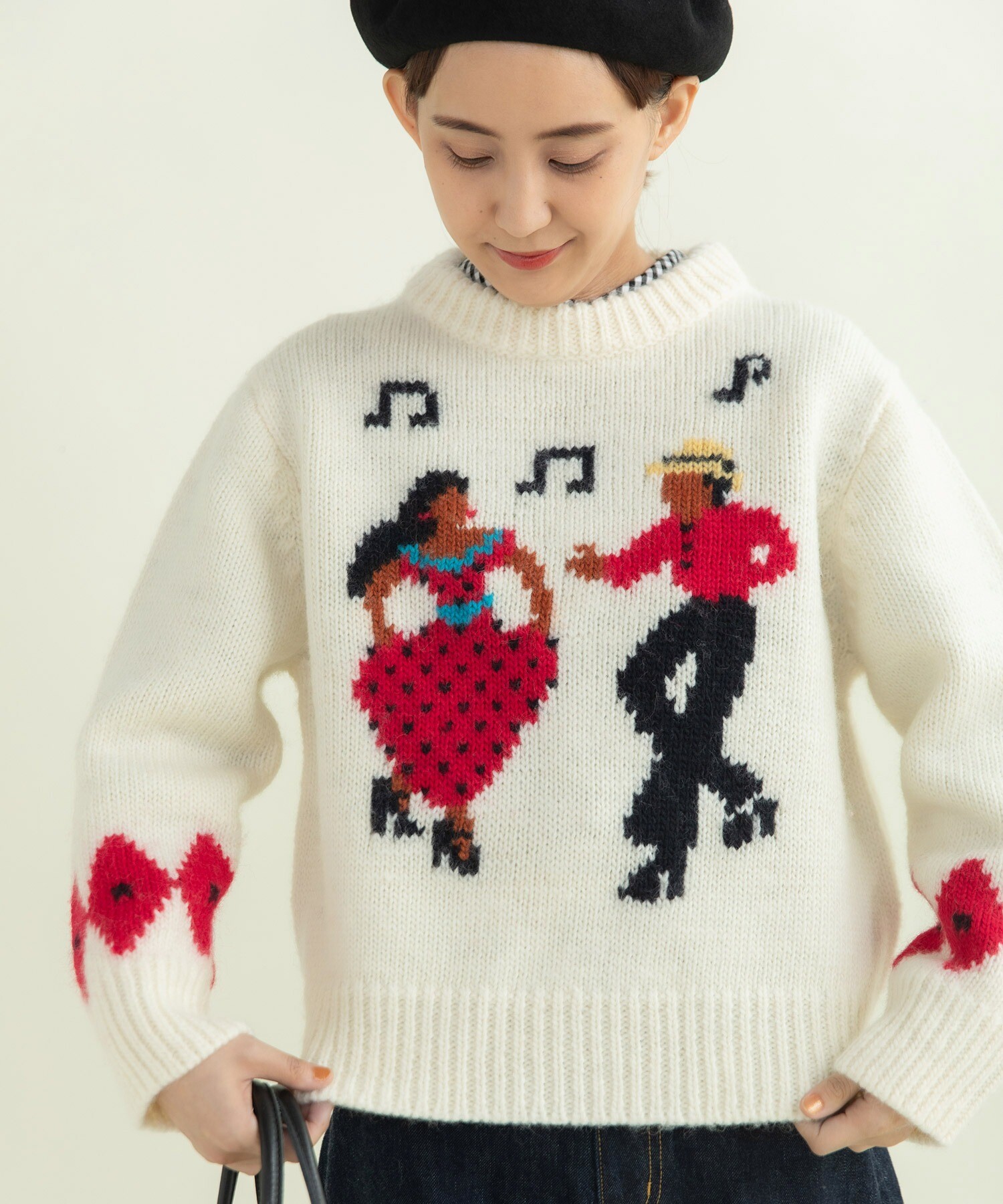 3/1Wool ダンシングインターシャプルオーバー