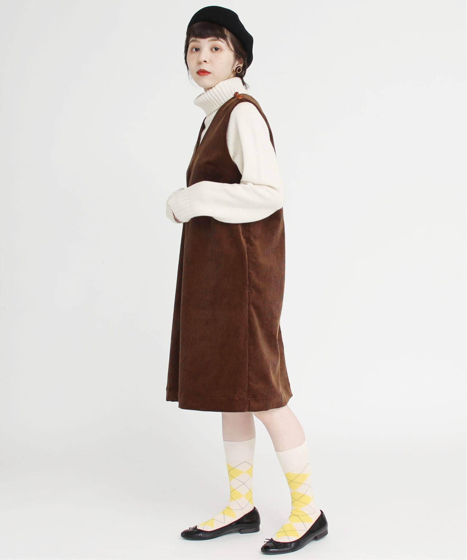 Ambidex Store 8ｗコールディアモイストvネック ジャンパースカート F チャ Dot And Stripes Child Woman