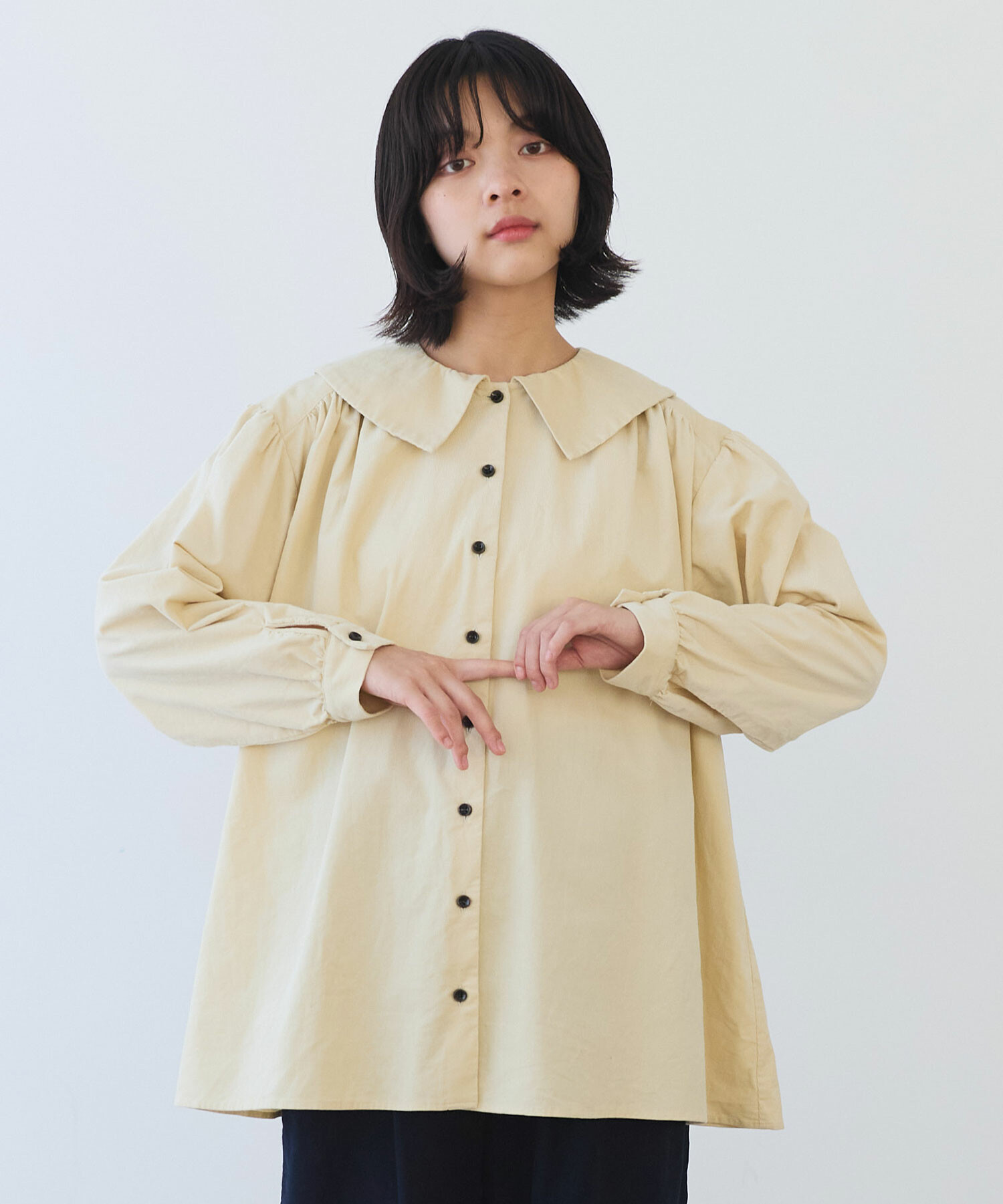 ガデュリン AMBIDEX Store 【予約販売】〇 21W シャツコール 角襟ギャザー