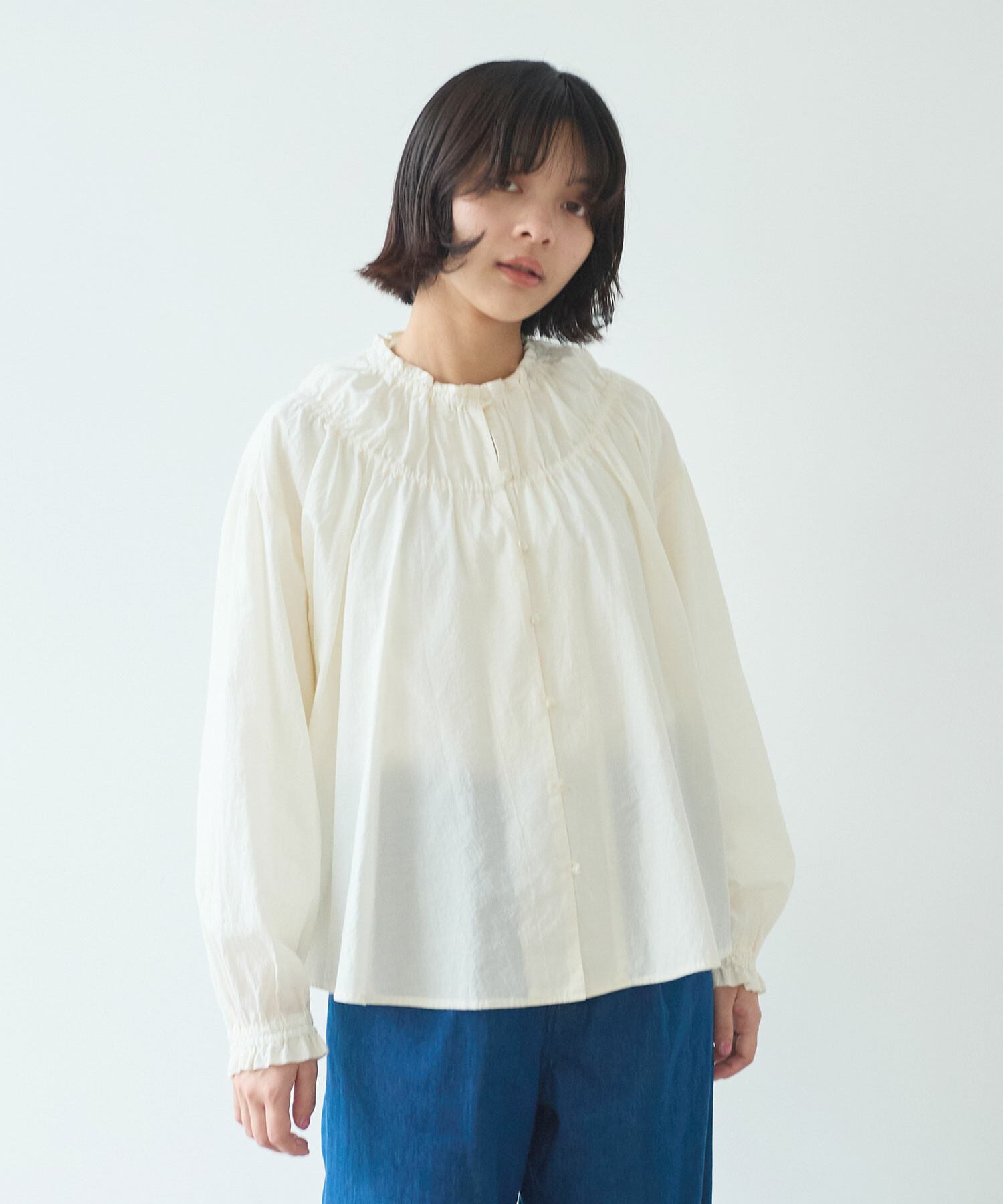 AMBIDEX Store 【予約販売】〇 コットン / シルク ローン ギャザー