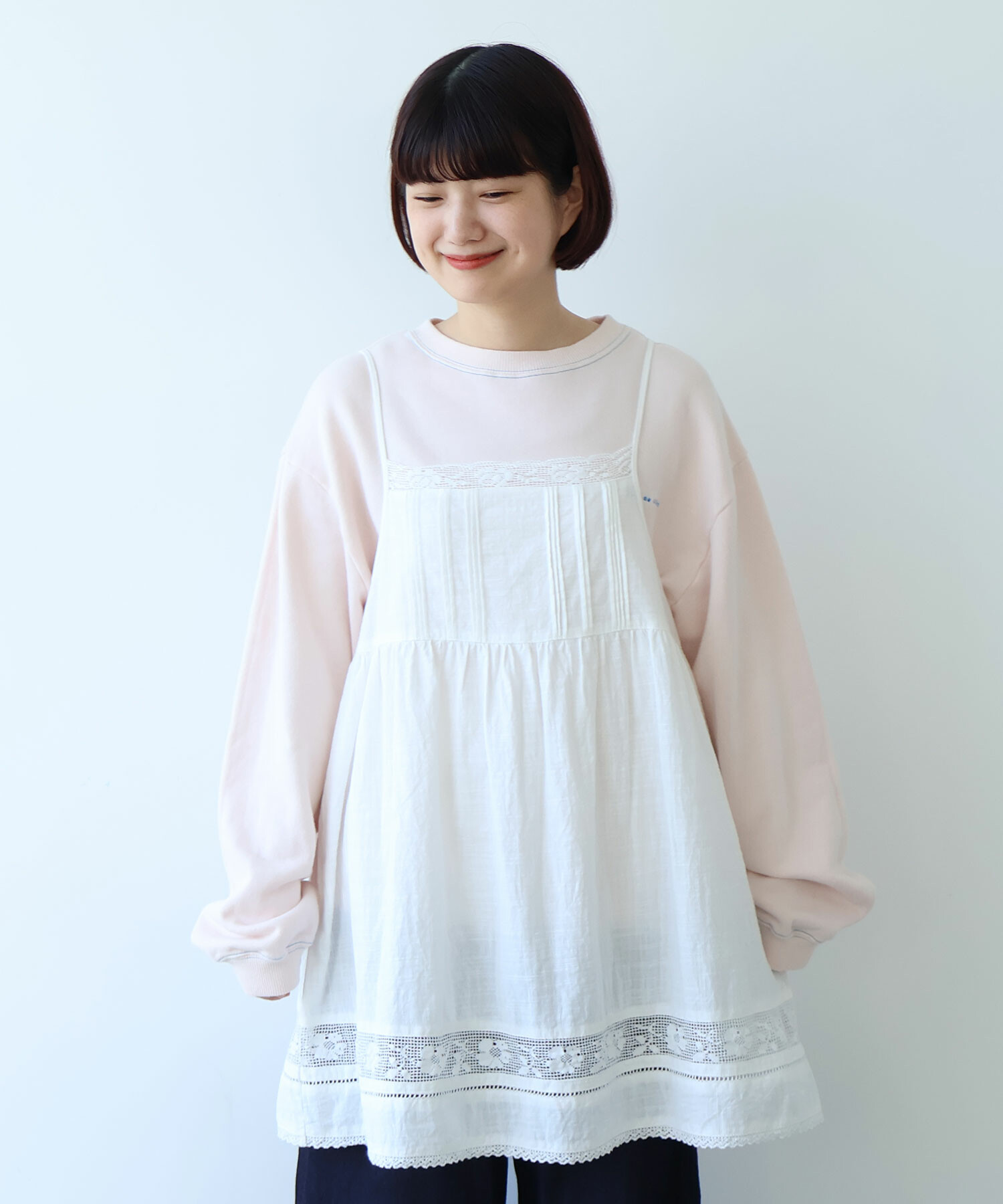 bulle de savon lace×pin tuck キャミブラウス AMBIDEX Store 〇 コットン / リネン lace×pin tuck キャミブラウス(F