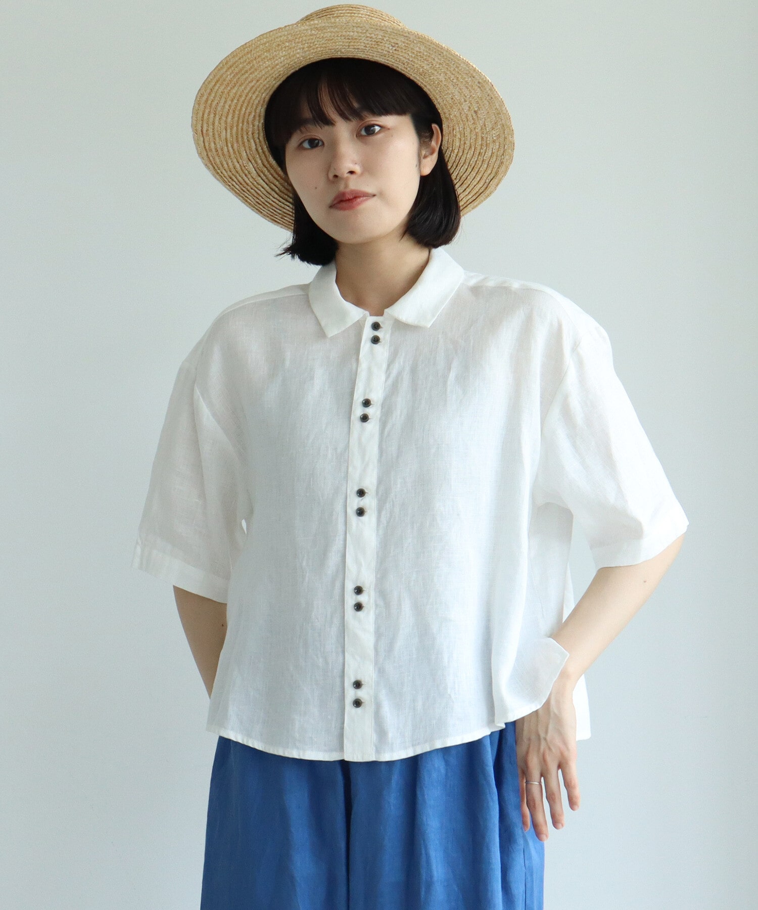 AMBIDEX Store △60s フレンチリネン boy shirt(F クロ): bulle de savon