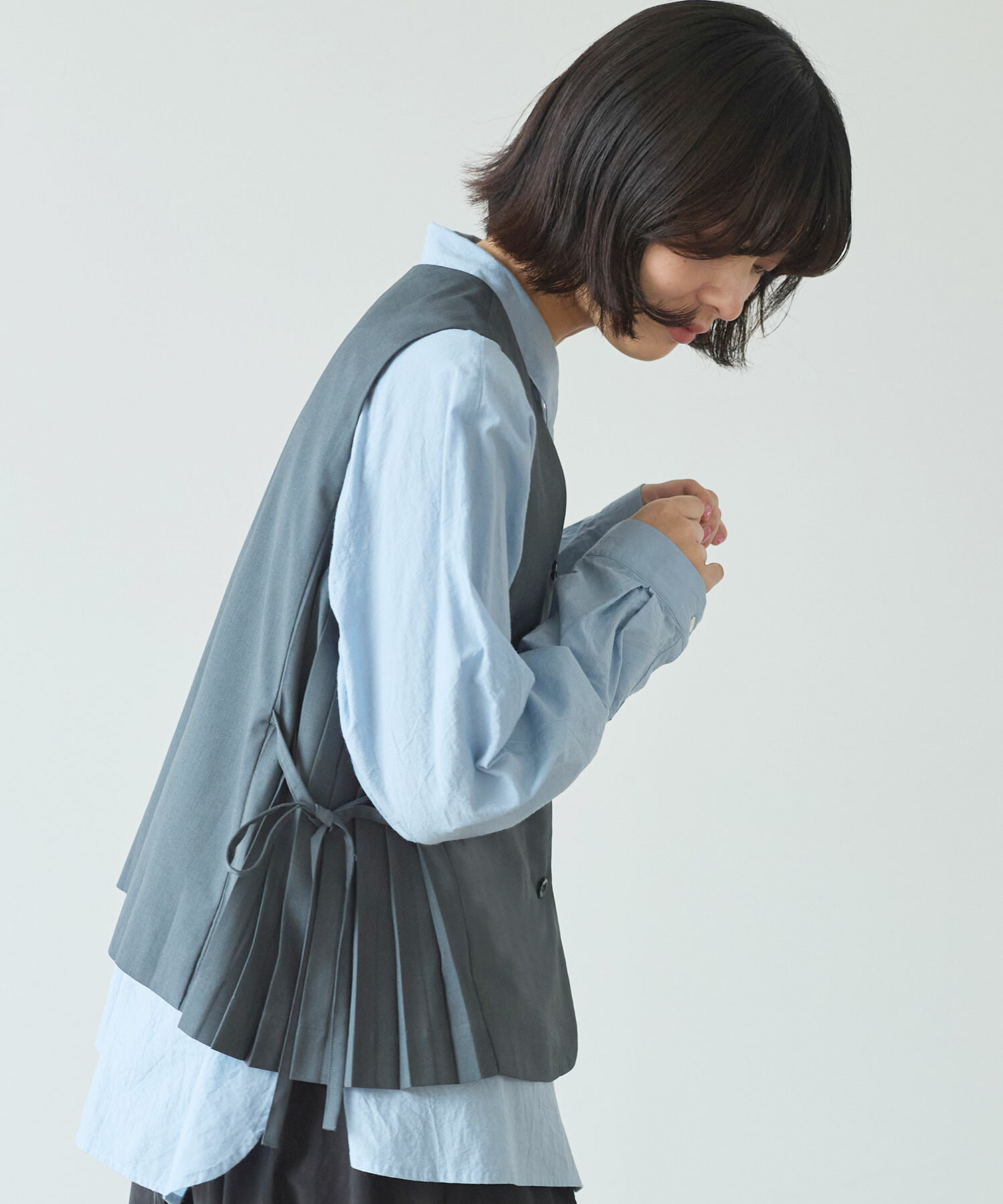 AMBIDEX Store △〇 T/R サイドプリーツベスト(F クロ): bulle de savon