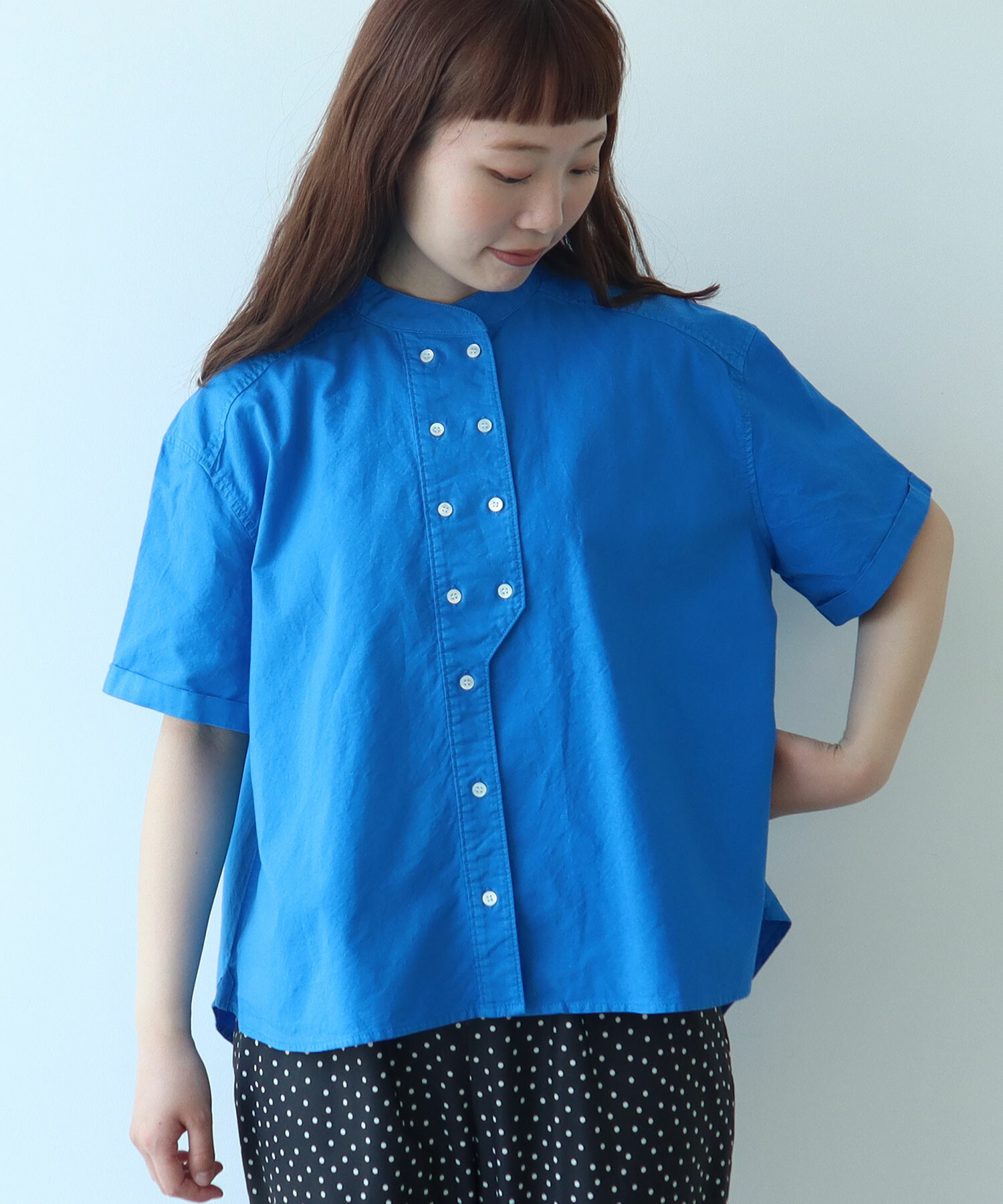 AMBIDEX Store オックス コック 半袖ブラウス(F アオ): bulle de