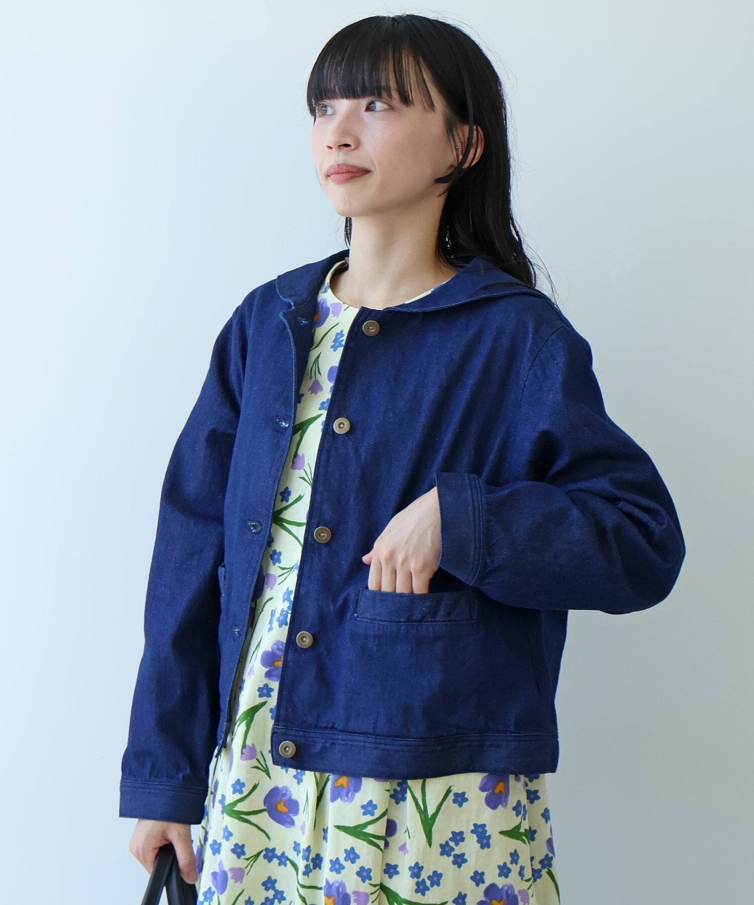 み*ん様 ブルーフルーテッド　32cm スケール模様のプルオーバー キット／パターン – moorit