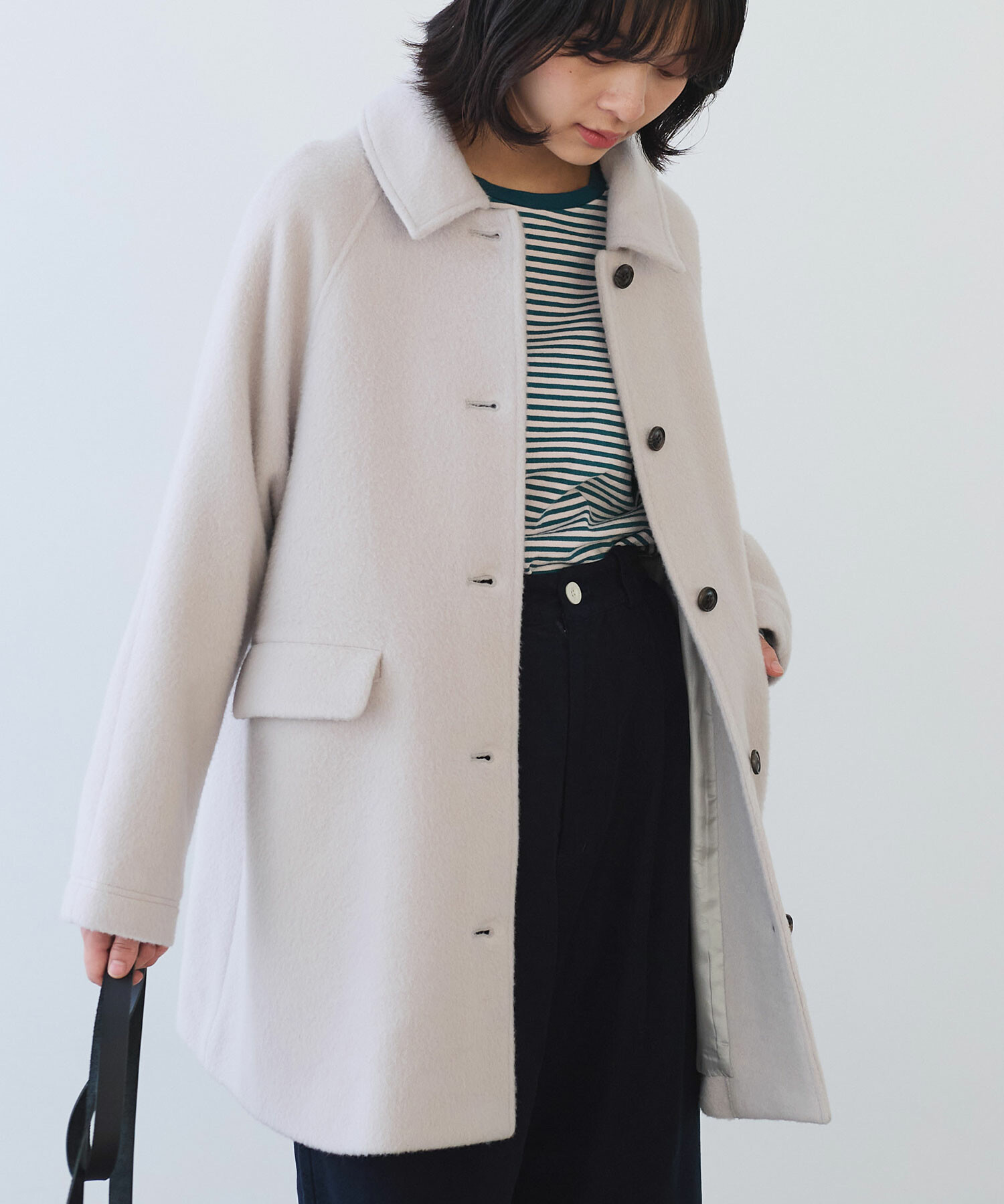 bulle de savon Aラインコート AMBIDEX Store 〇 モヘア / カシミア シャギー Aラインコート(F