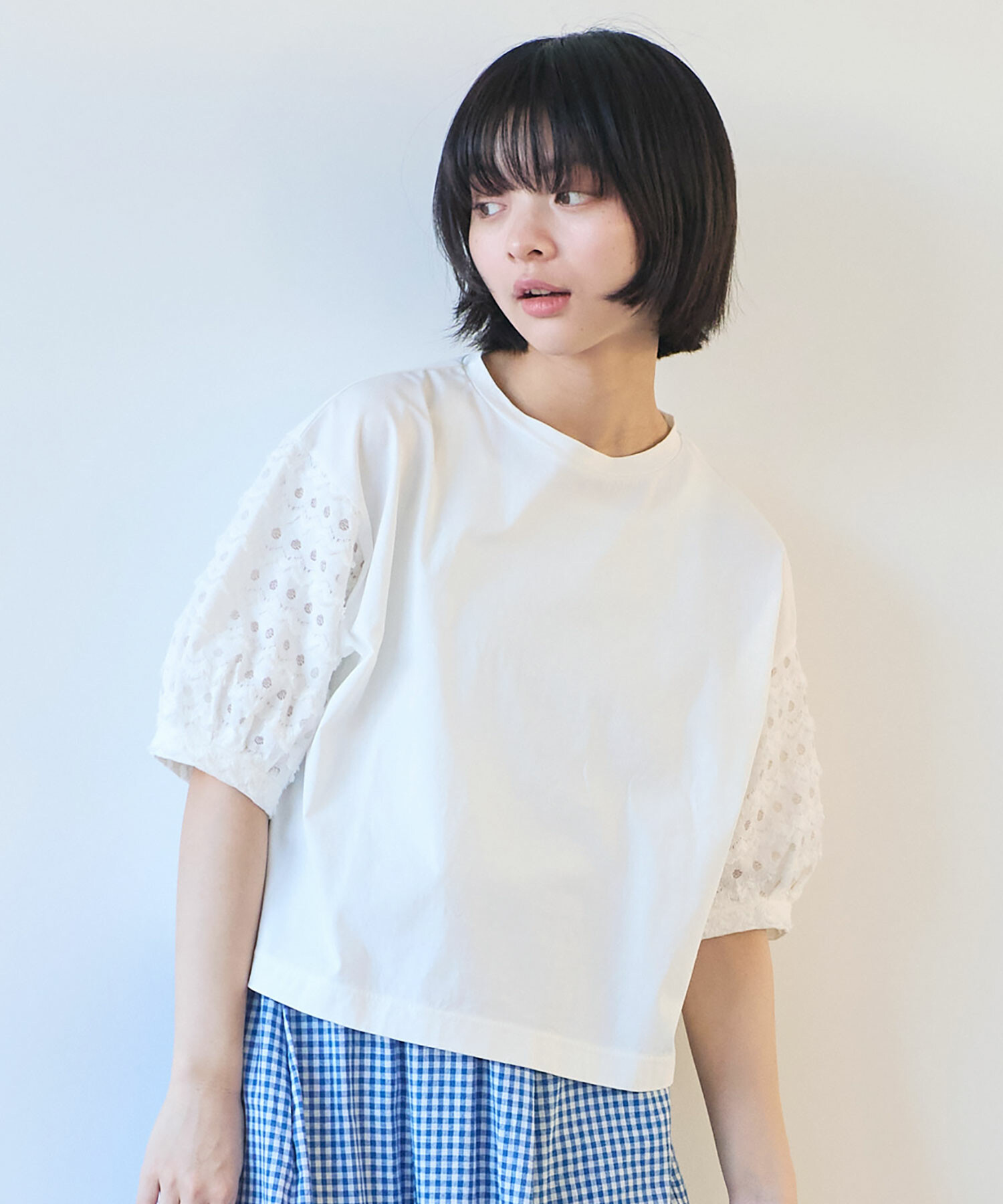 AMBIDEX Store △〇 naminami レース プルオーバー(F シロ