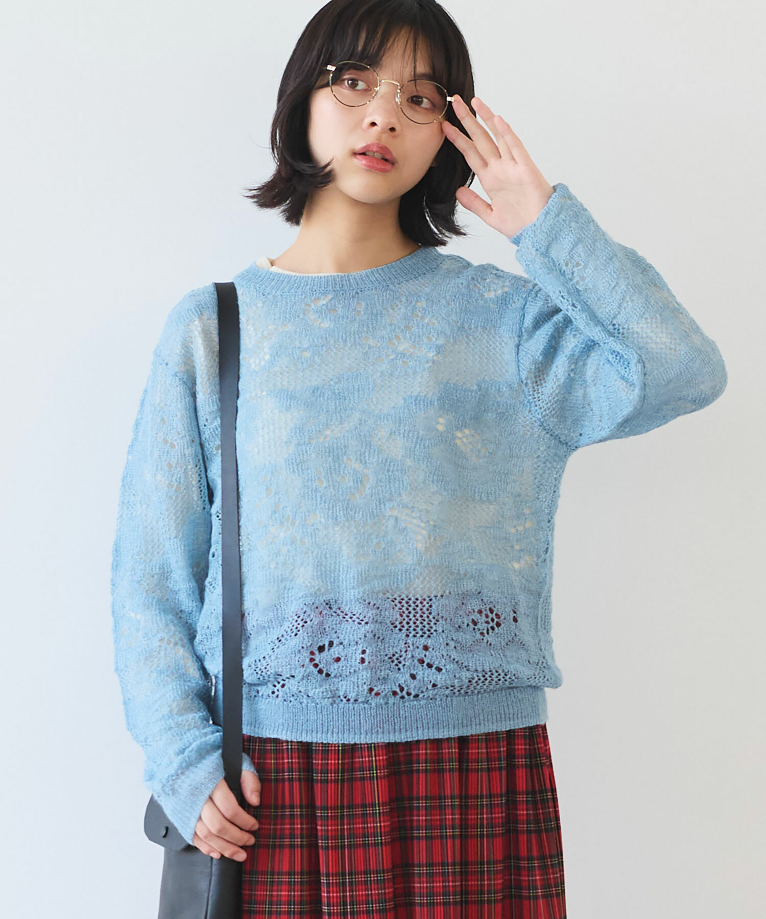 リネンのもんぺ　ライトブルー AMBIDEX Store ○ hana hana モヘア プルオーバー(F サックス