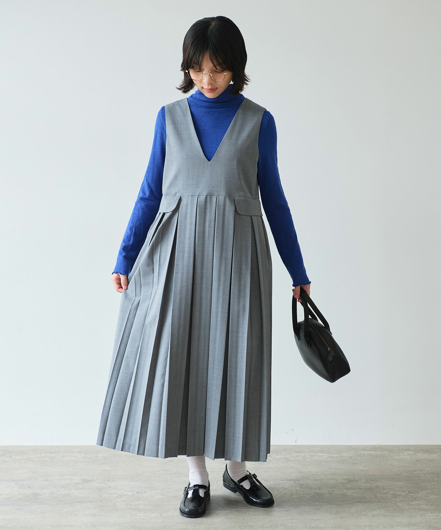 ビュルデサボン ジャンパースカート AMBIDEX Store 【予約販売】〇 2 / 80 TWツイル プリーツジャンパー