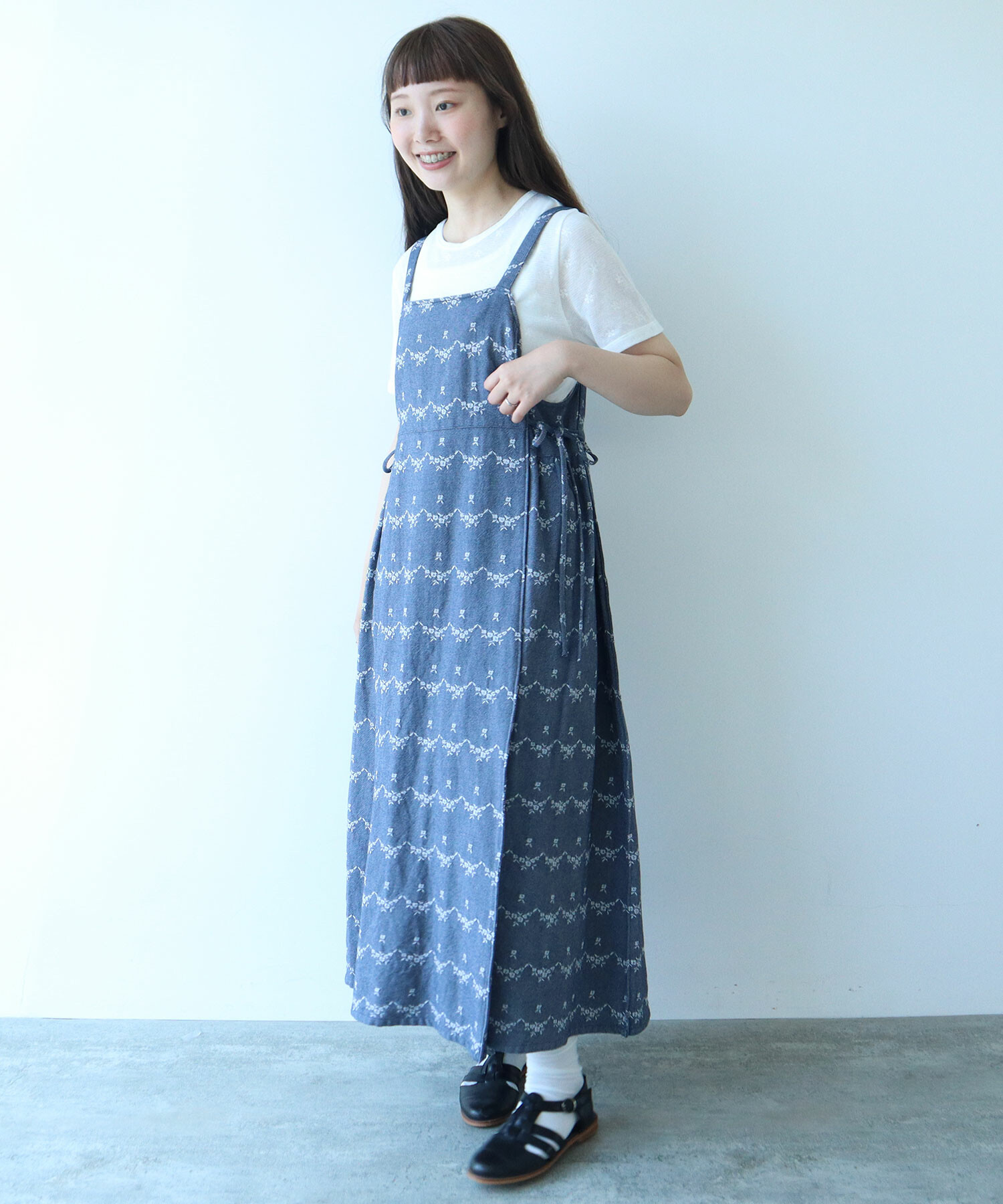 AMBIDEX Store △〇 デニム調 hana ジャカード ワンピース(F