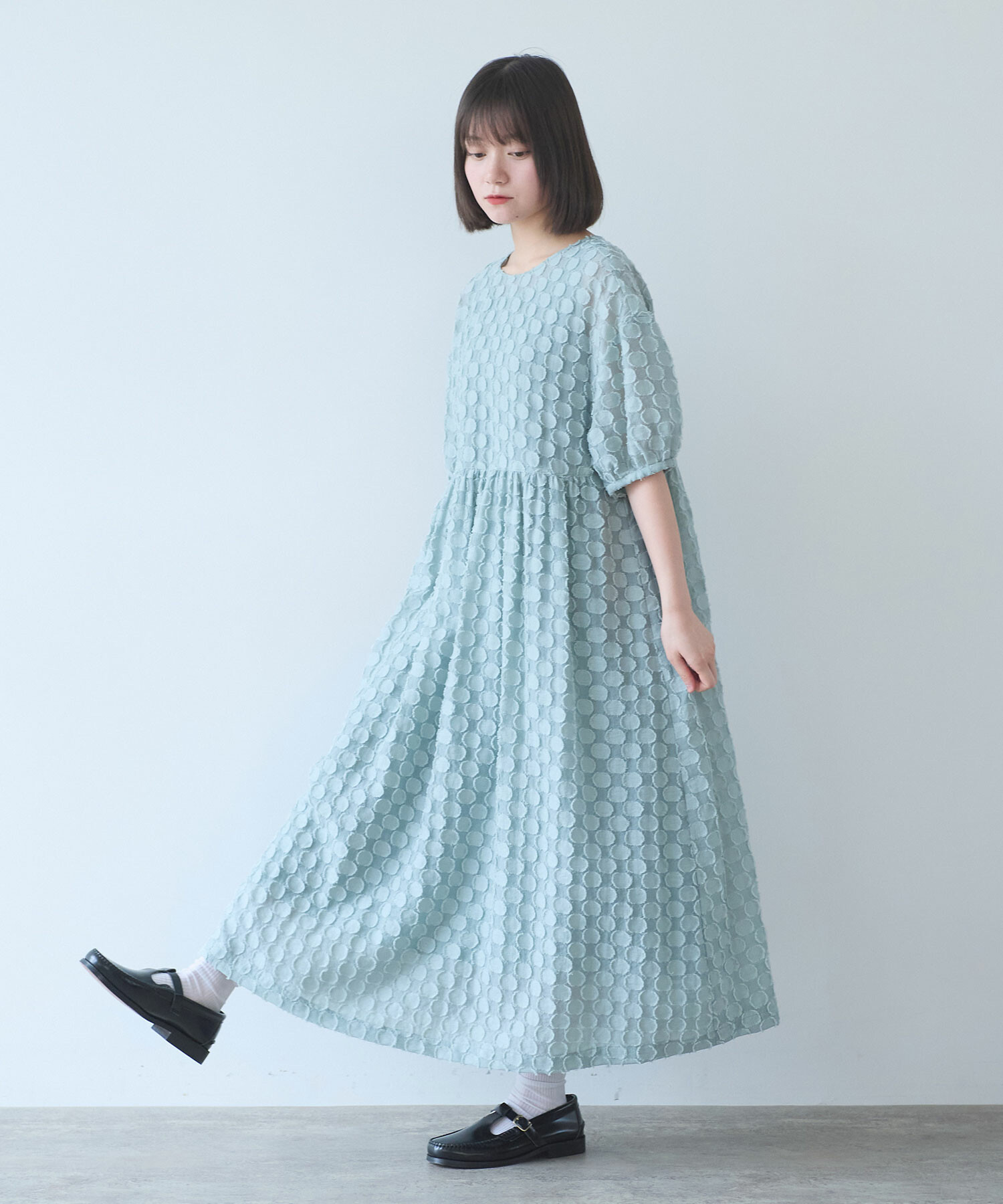 AMBIDEX Store ○ ドロップジャカード ワンピース(F セージ): bulle de