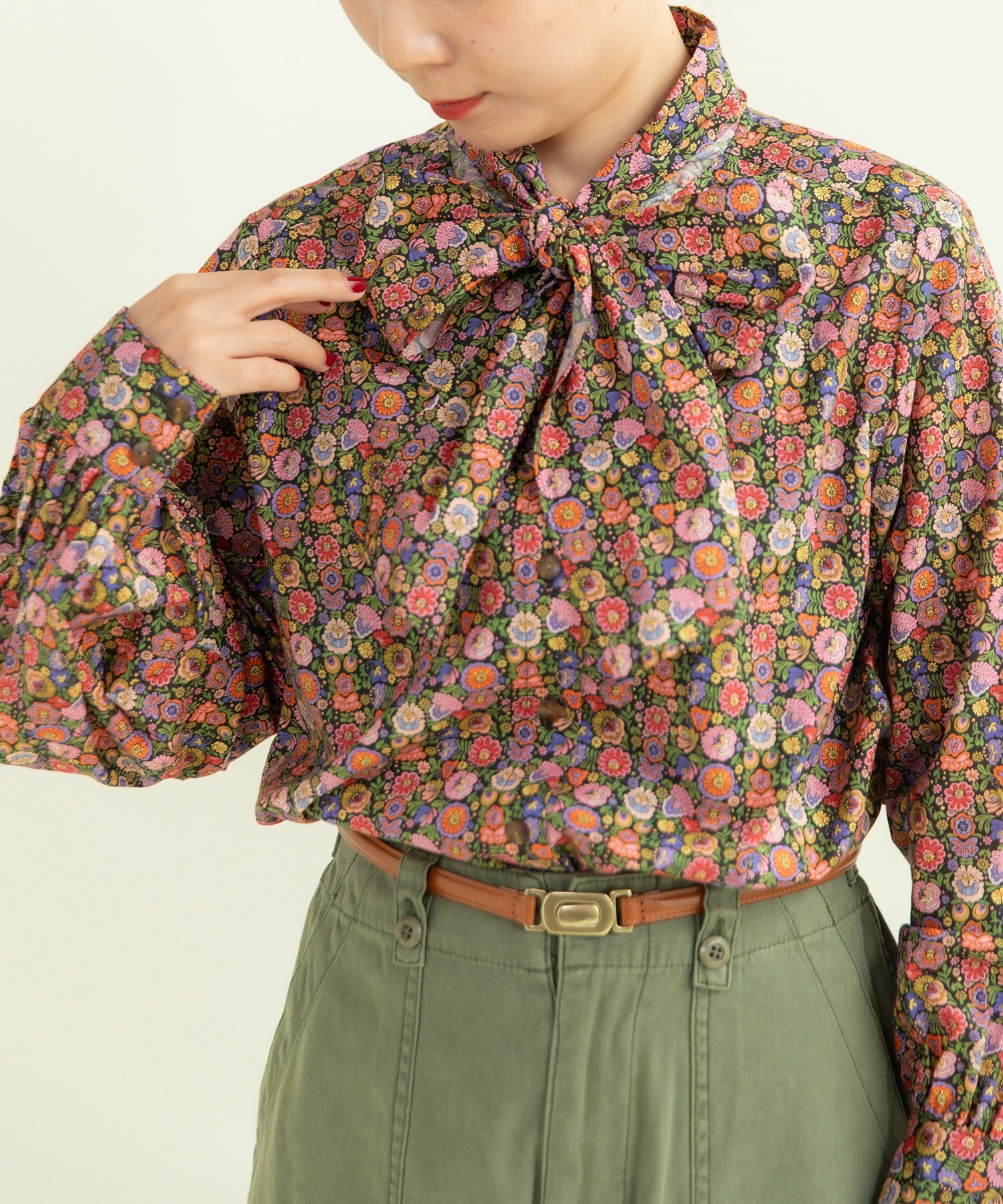 AMBIDEX Store ○リバティ/LIBERTY ベゴニアボウタイブラウス(F