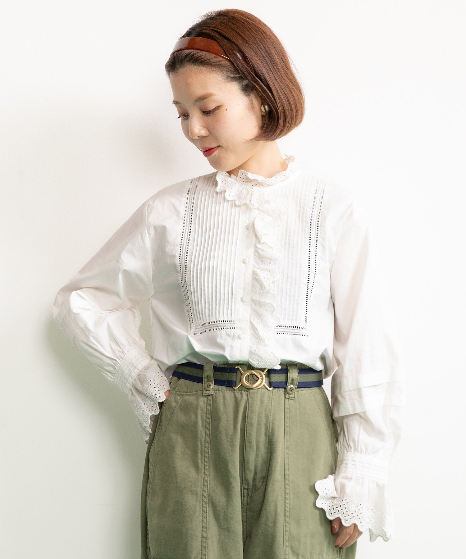 Dot＆Stripes CHILD WOMAN フロッキードット　ブラウス