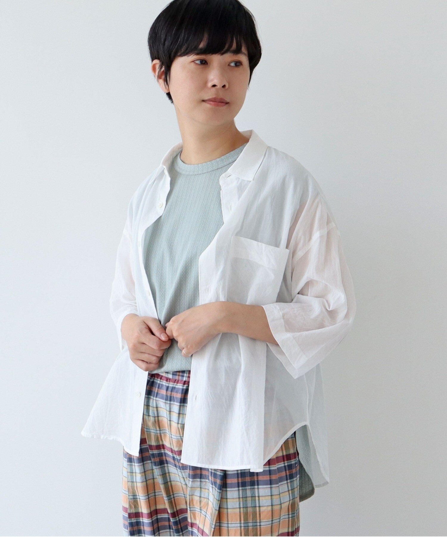 AMBIDEX Store △強撚塩縮コットン ショートシャツ(F シロ): yuni