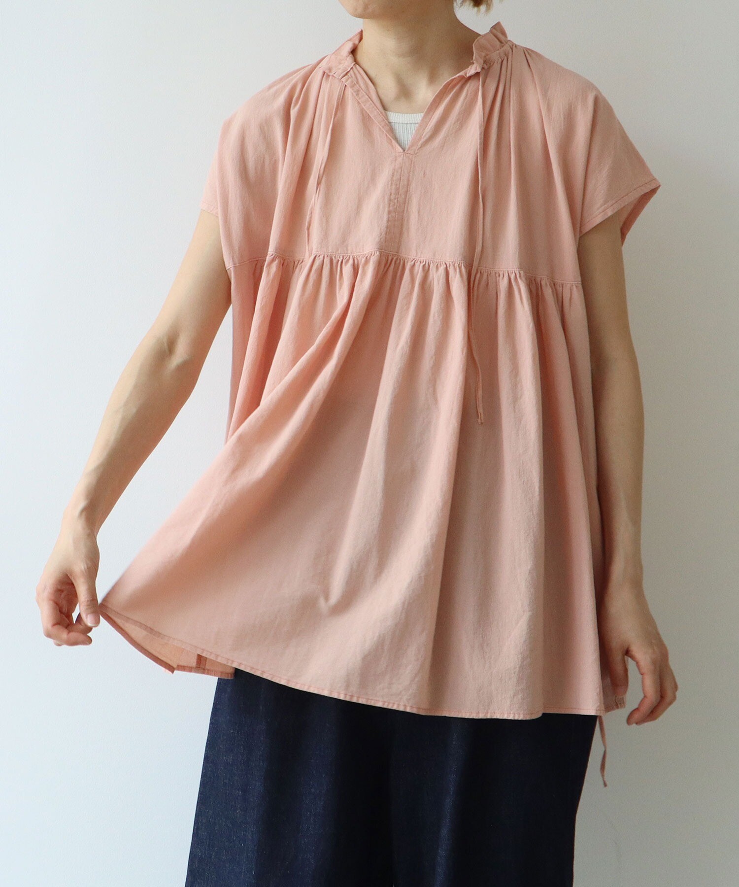 数量は多 AMBIDEX ペプラム dye product twist/コットン ○high Store トップス