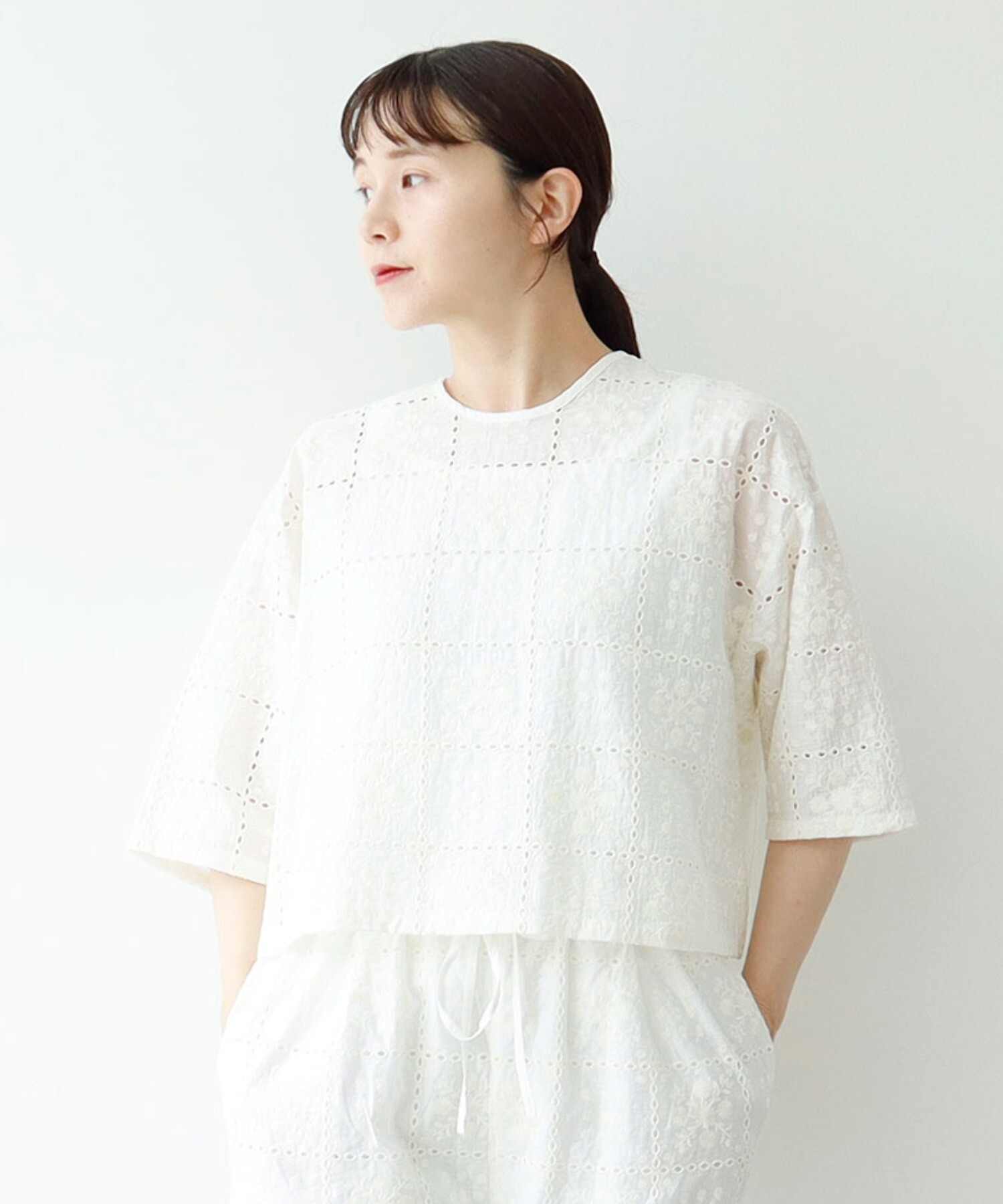 ブラウス シャツ eyelet embroidely haori ブラウス レディース AMBIDEX Store 【予約販売】△○eyelet embroidely haori