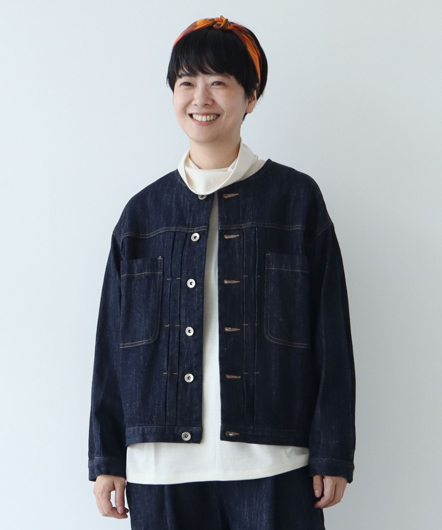 AMBIDEX Store △cotton denim ノーカラー ブルゾン(F コン): yuni