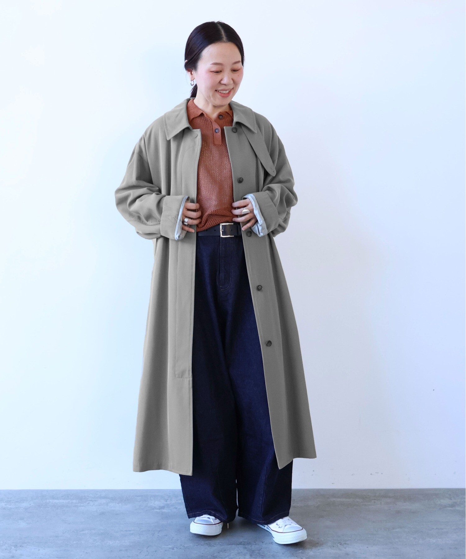 ネイビー ☆ ウールコート ガウン　bulledesavon HARE（ハレ）の「プレミアムウールガウンコート(HARE)（その他アウター