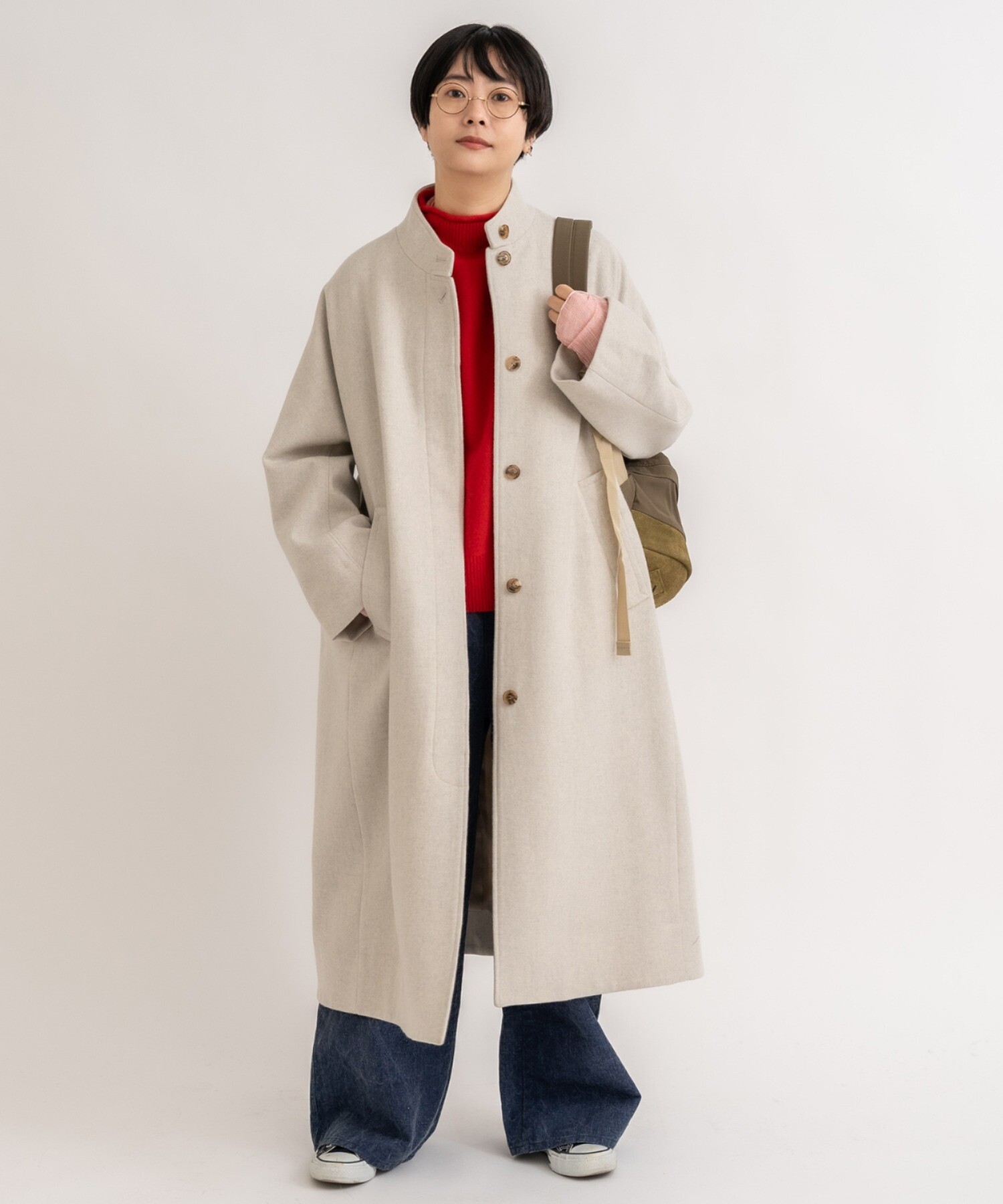 定価は39600円でしたWool/super100 wide stand collar　コート