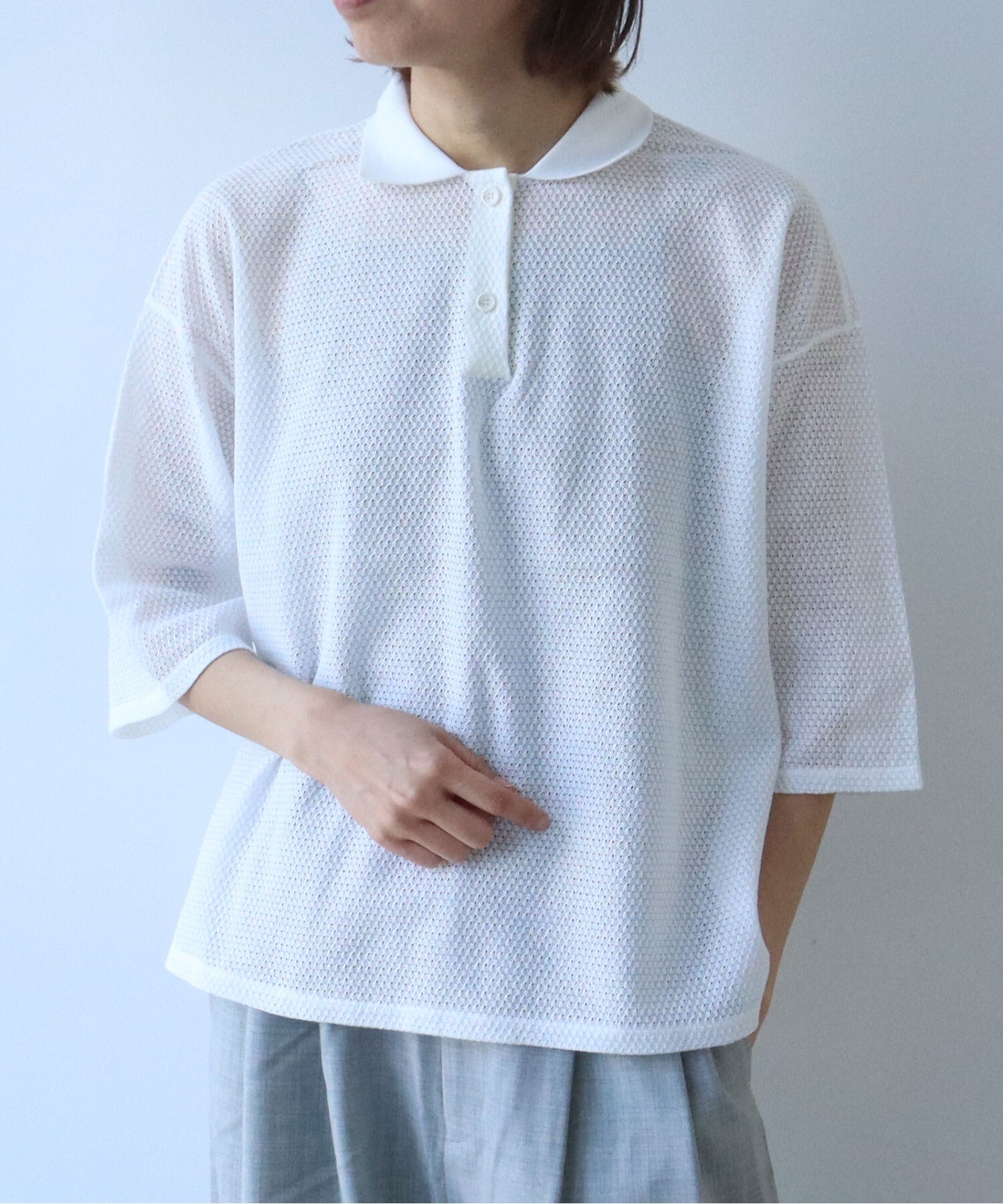 コルニエ Cornier 長袖 ポロシャツ SILK NEP HEAVY MOSS STITCH POLO SHIRTS｜DARK GREEN – Cornier