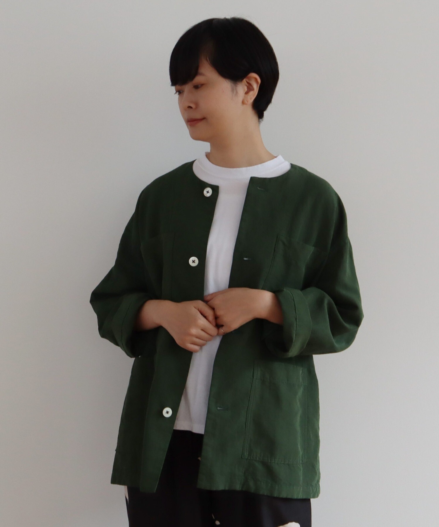 AMBIDEX Store ○コットンラミー プロダクトダイ haori ジャケット(F