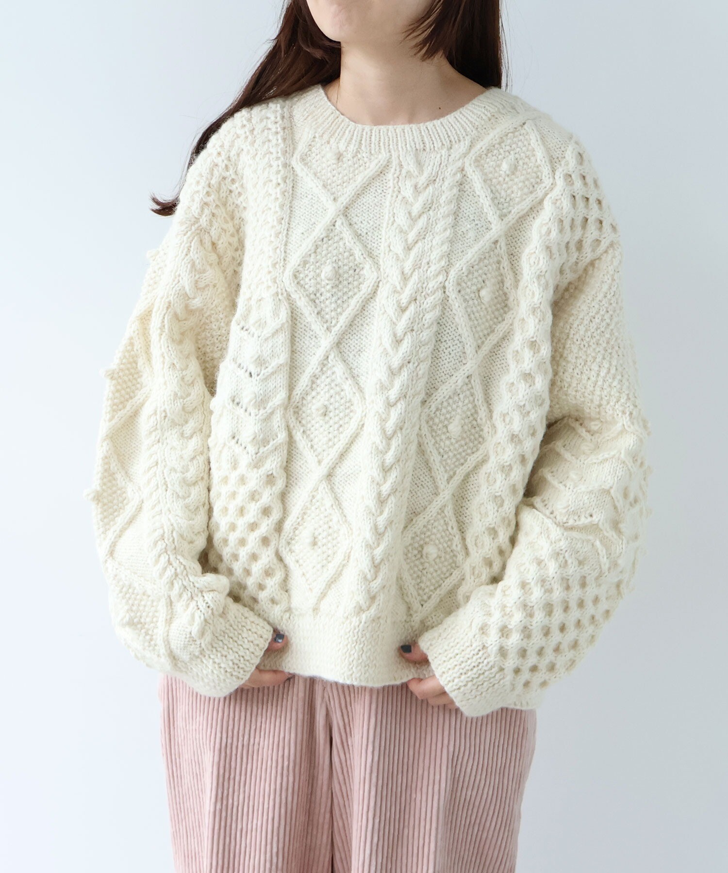 AMBIDEX Store ネパールハンドニット プルオーバー(F グレー): yuni