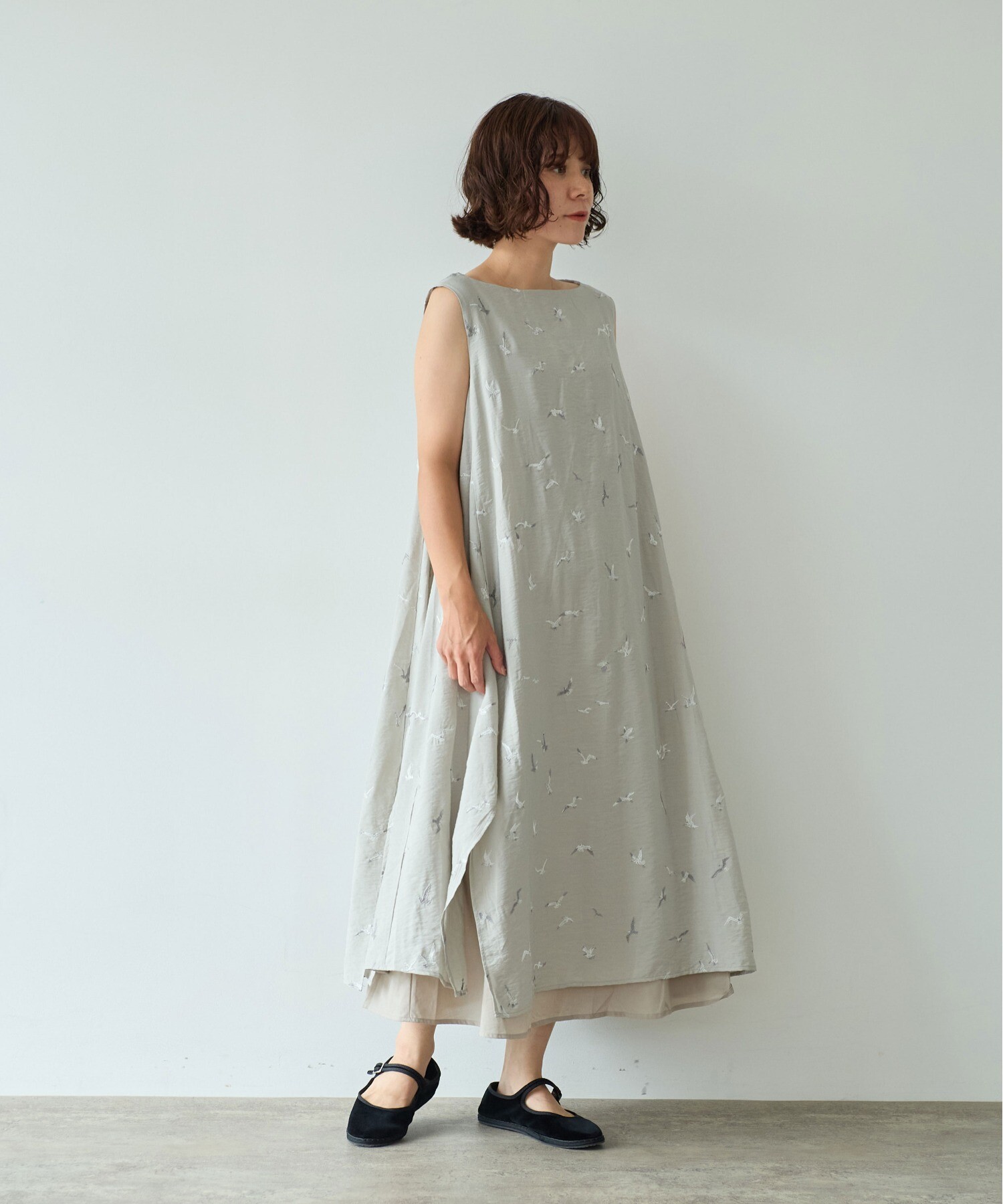 AMBIDEX Store ○bird刺繍 layered ワンピース(F クロ): yuni