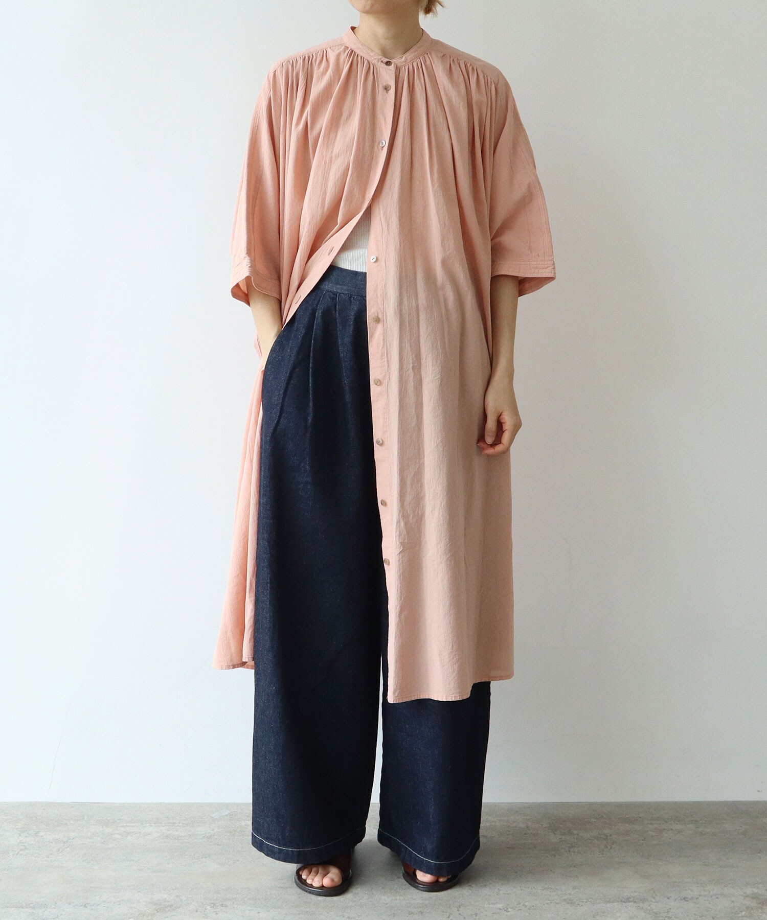 AMBIDEX Store ○high twist/コットン product dye 2way シャツ