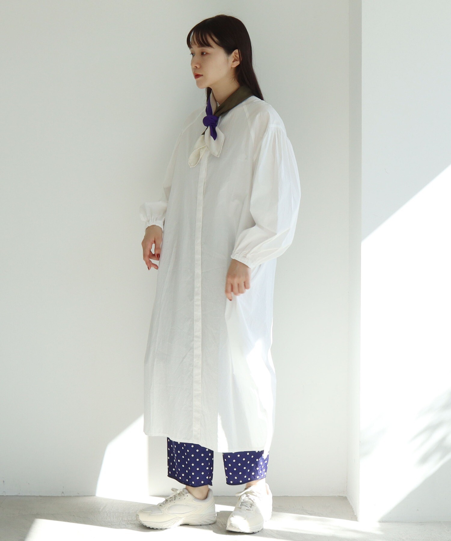 AMBIDEX Store △135/2コットンブロード baloon sleeve ワンピース(F 