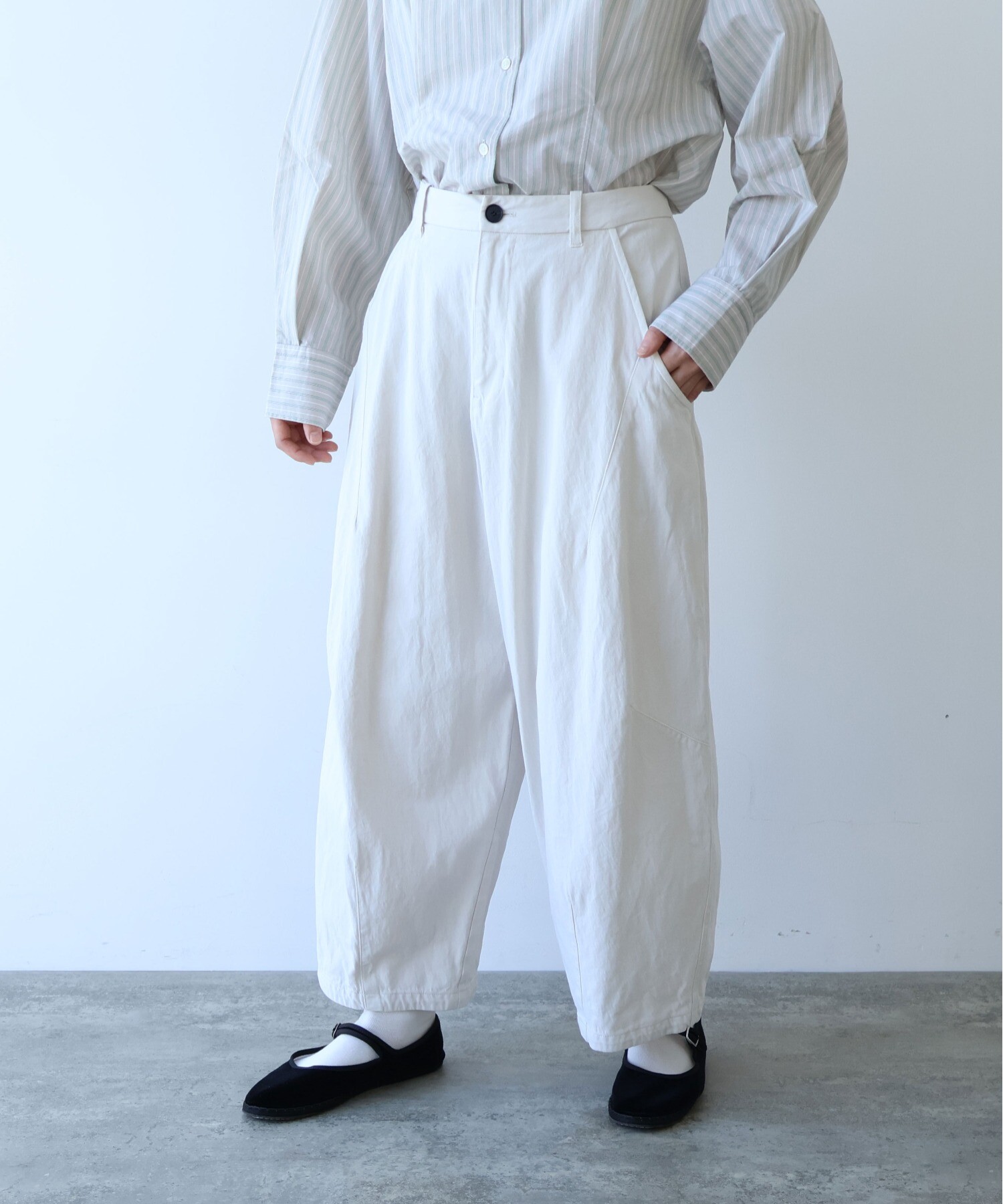 AMBIDEX Store ○強撚コットン近江晒 コクーンパンツ(F カーキ): yuni