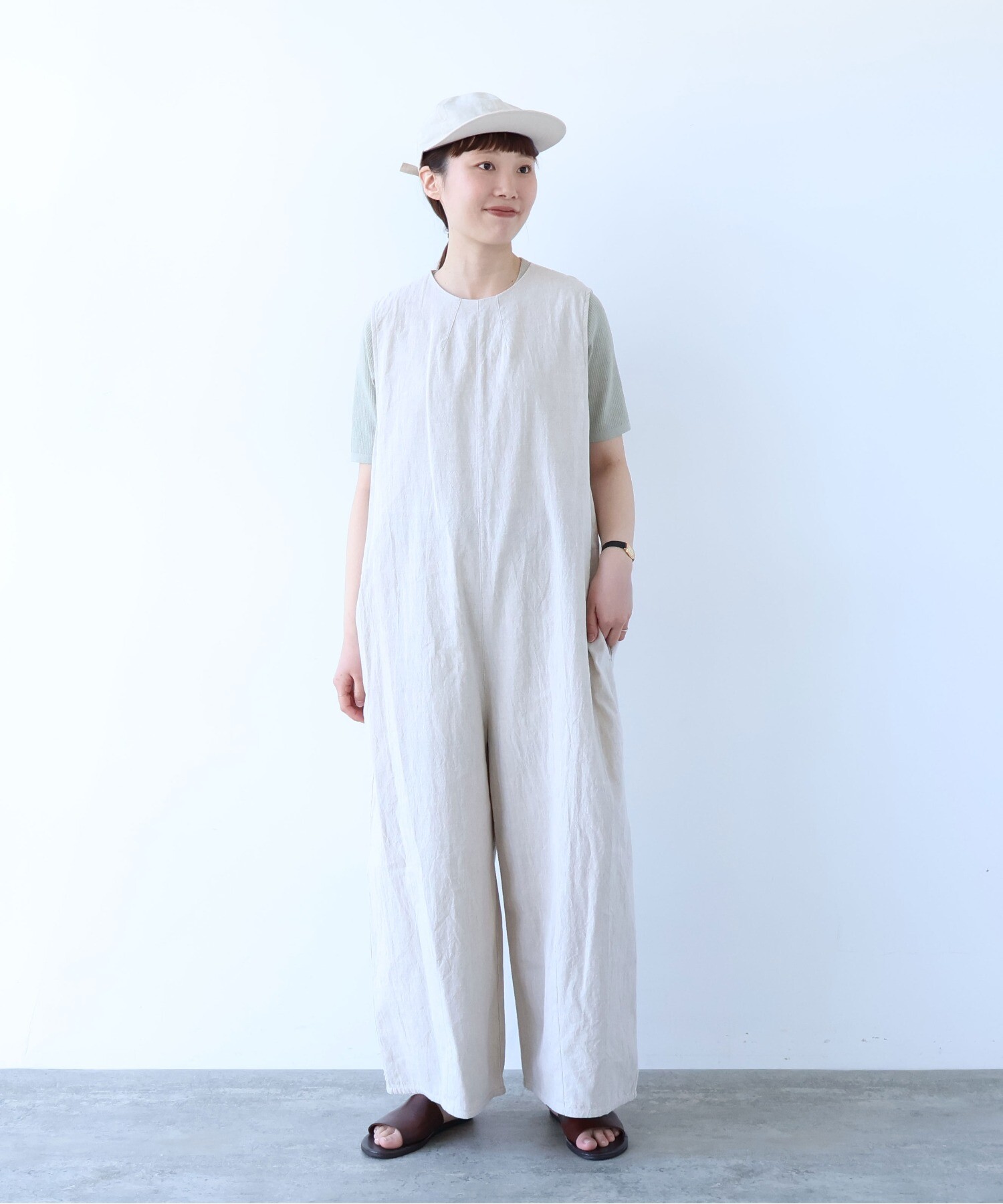 AMBIDEX Store 高密度Cotton/Linen オールインワン(M クロ): yuni AMBIDEX Store 高密度Cotton/Linen オールインワン(M クロ): yuni