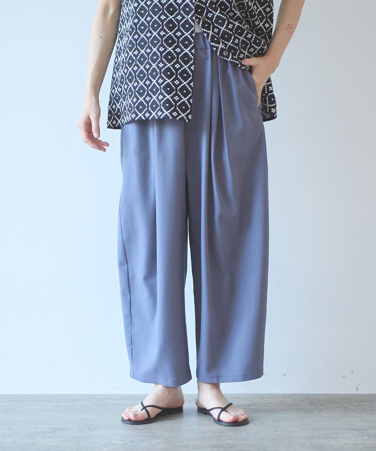 AMBIDEX Store washable summer wool gum tack パンツ(F パープル): yuni