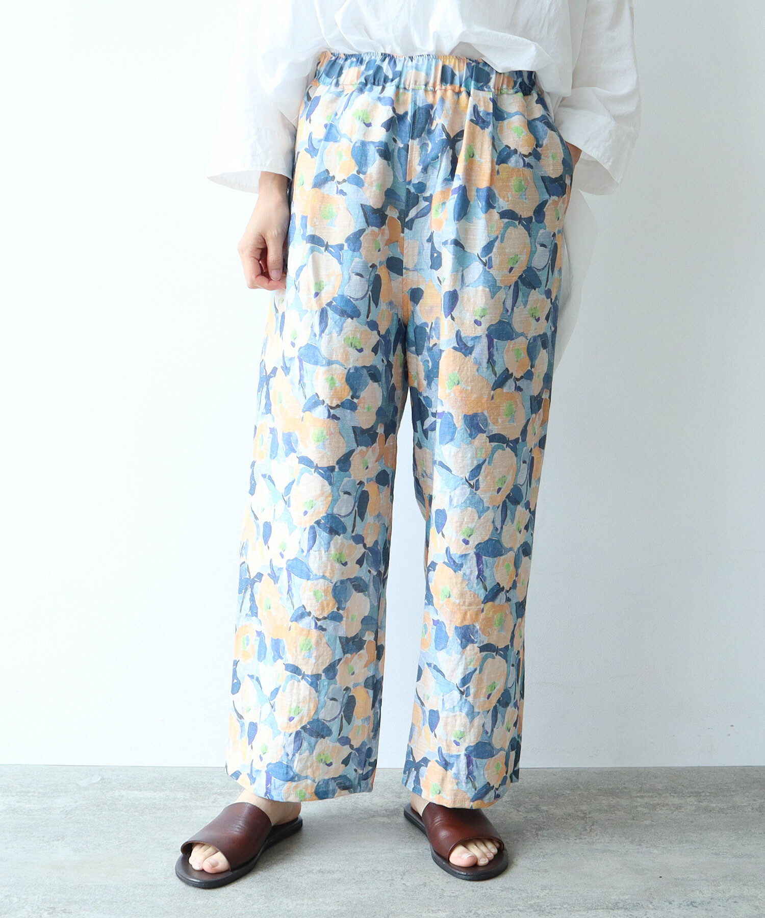 AMBIDEX Store ○水彩ハナプリントパンツ(F イエロー): yuni