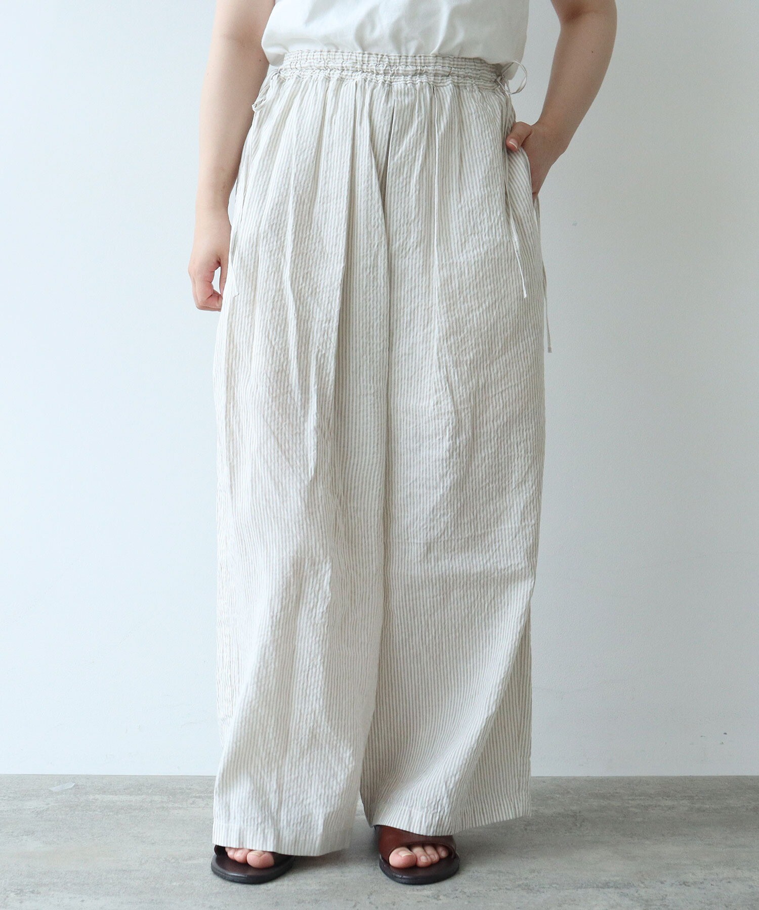 特別オファー drawstrings △○stripe Store AMBIDEX パンツ(F yuni クロ): パンツ
