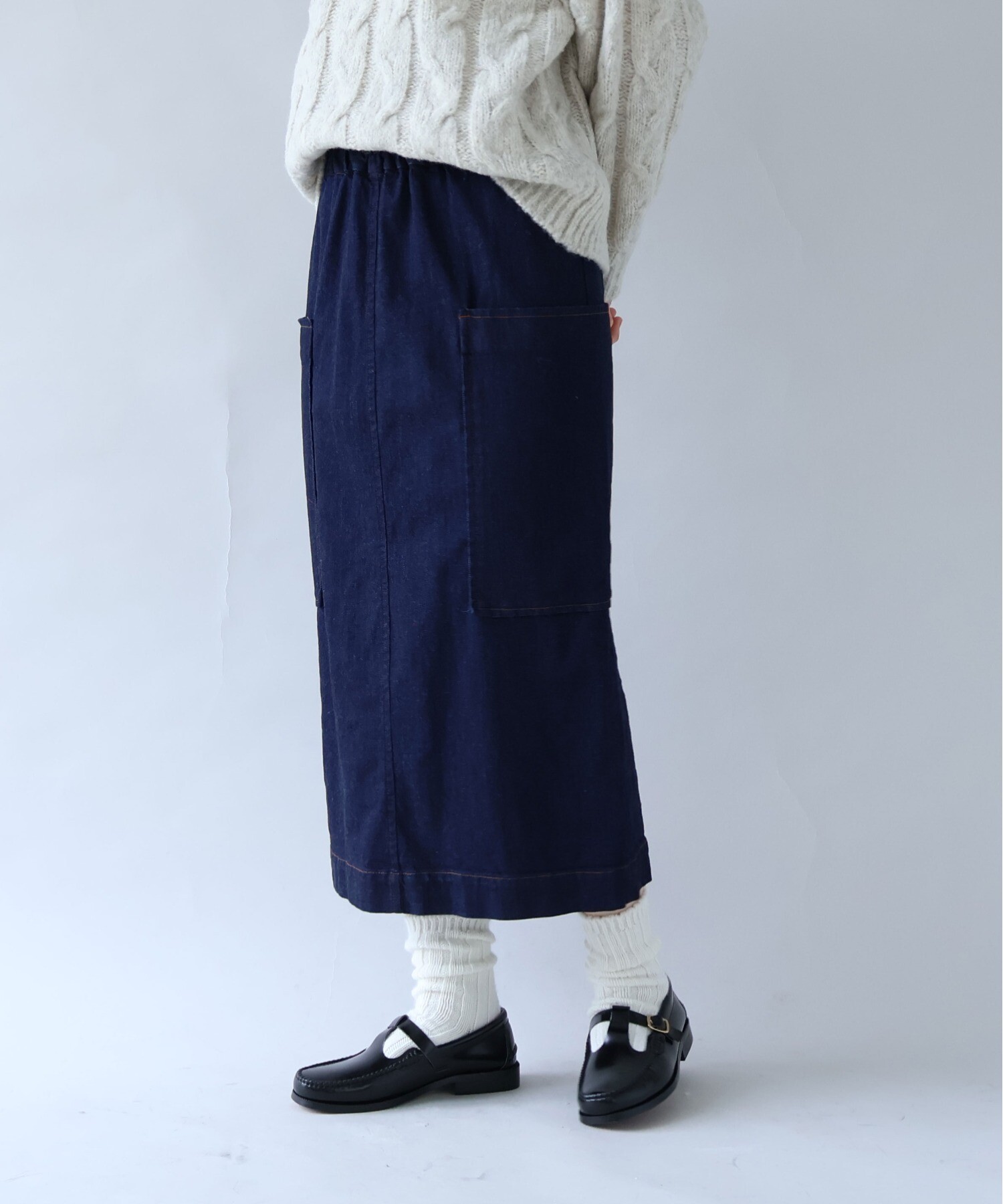 AMBIDEX Store △○≪WEB限定≫ムラ糸デニム タイトスカート(F コン): yuni