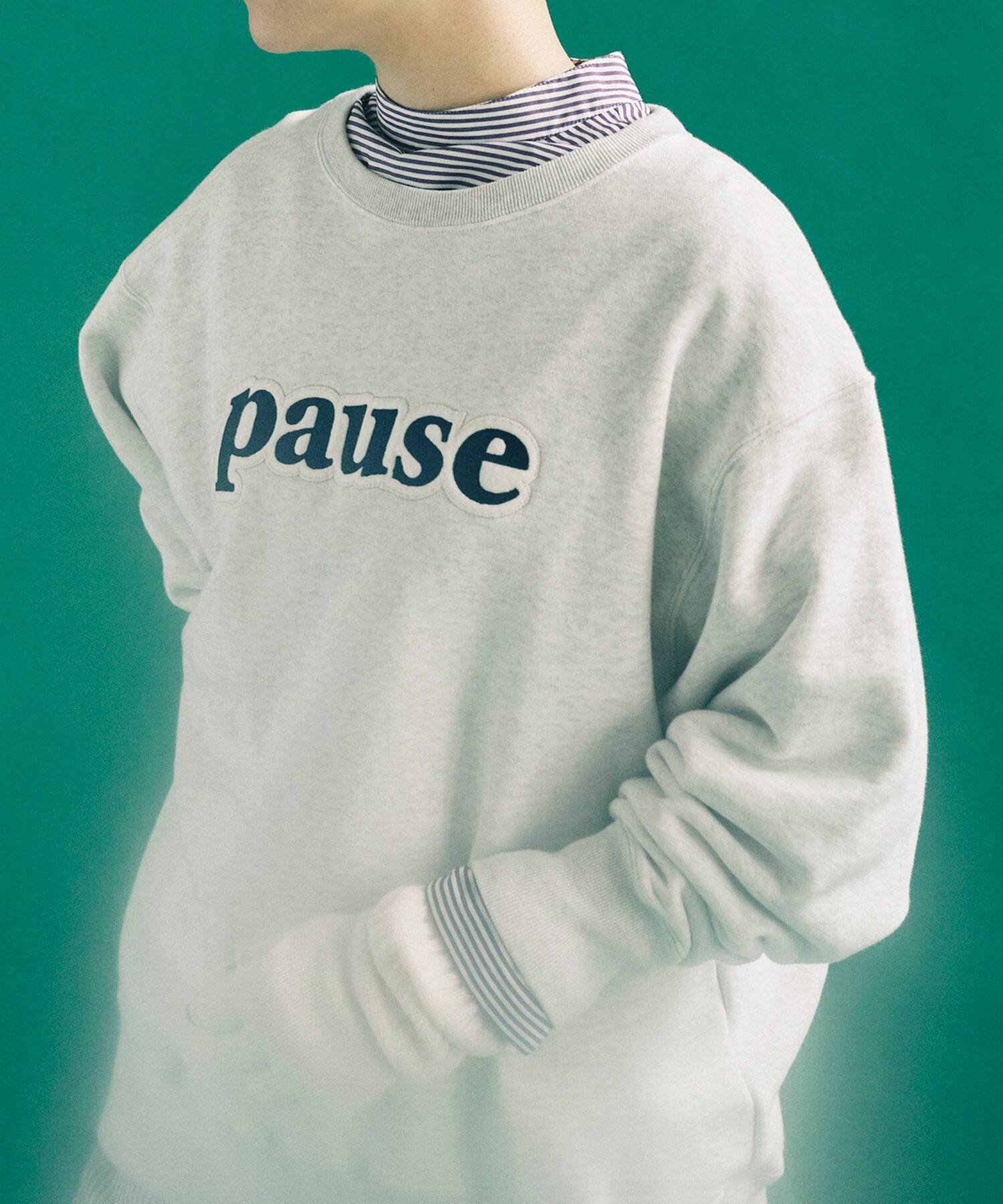 AMBIDEX Store △○30/8裏毛 pause ロゴ プルオーバー(F OATMEAL