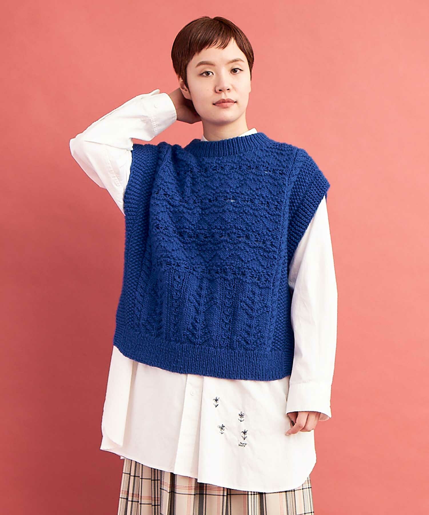 AMBIDEX Store ○PERU HANDKNIT ベスト(F LIGHT GREY): FLAT-cic-HATENA