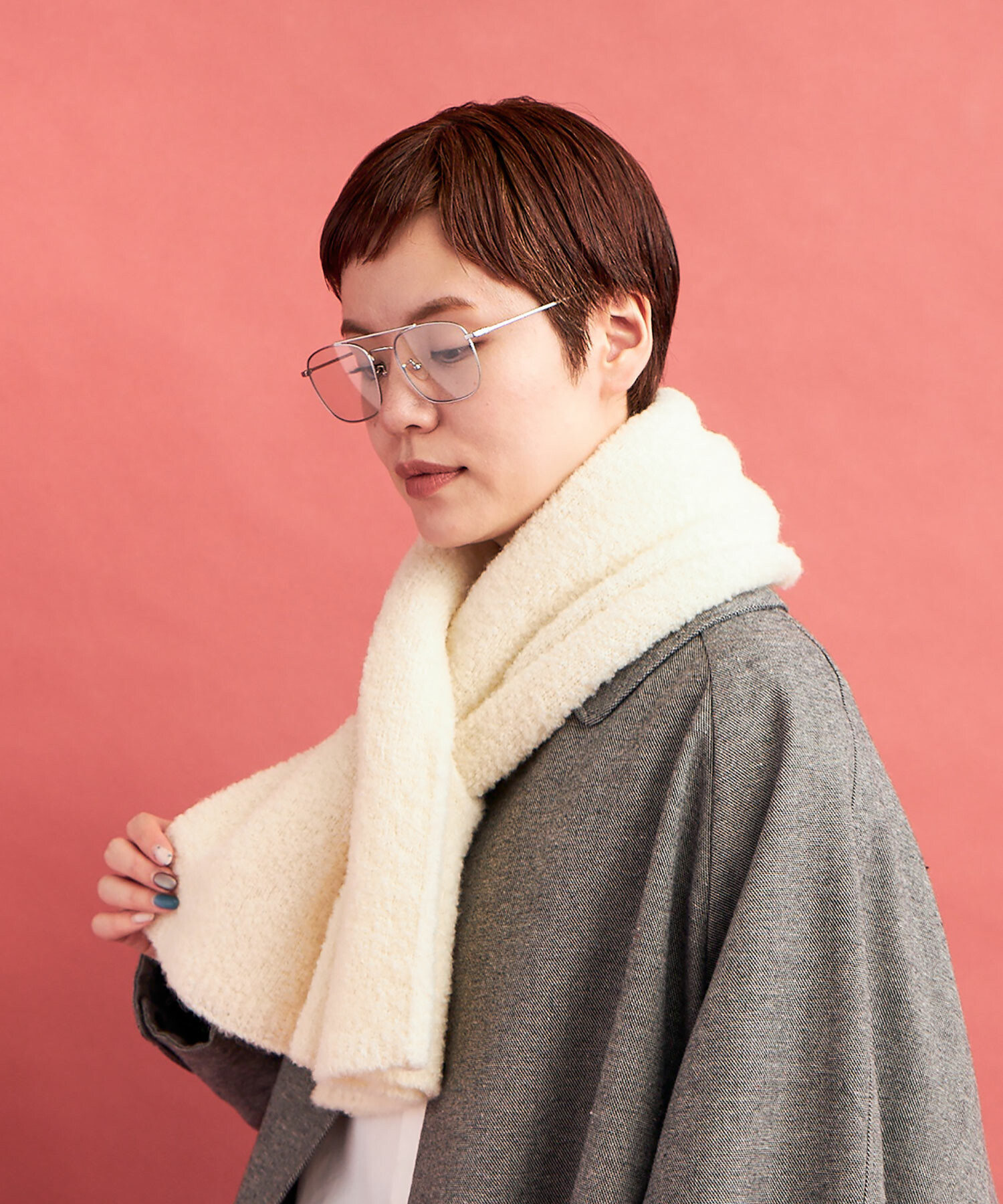 AMBIDEX Store ○alpaca loop TUBE マフラー(F CHARCOAL): FLAT-cic-HATENA