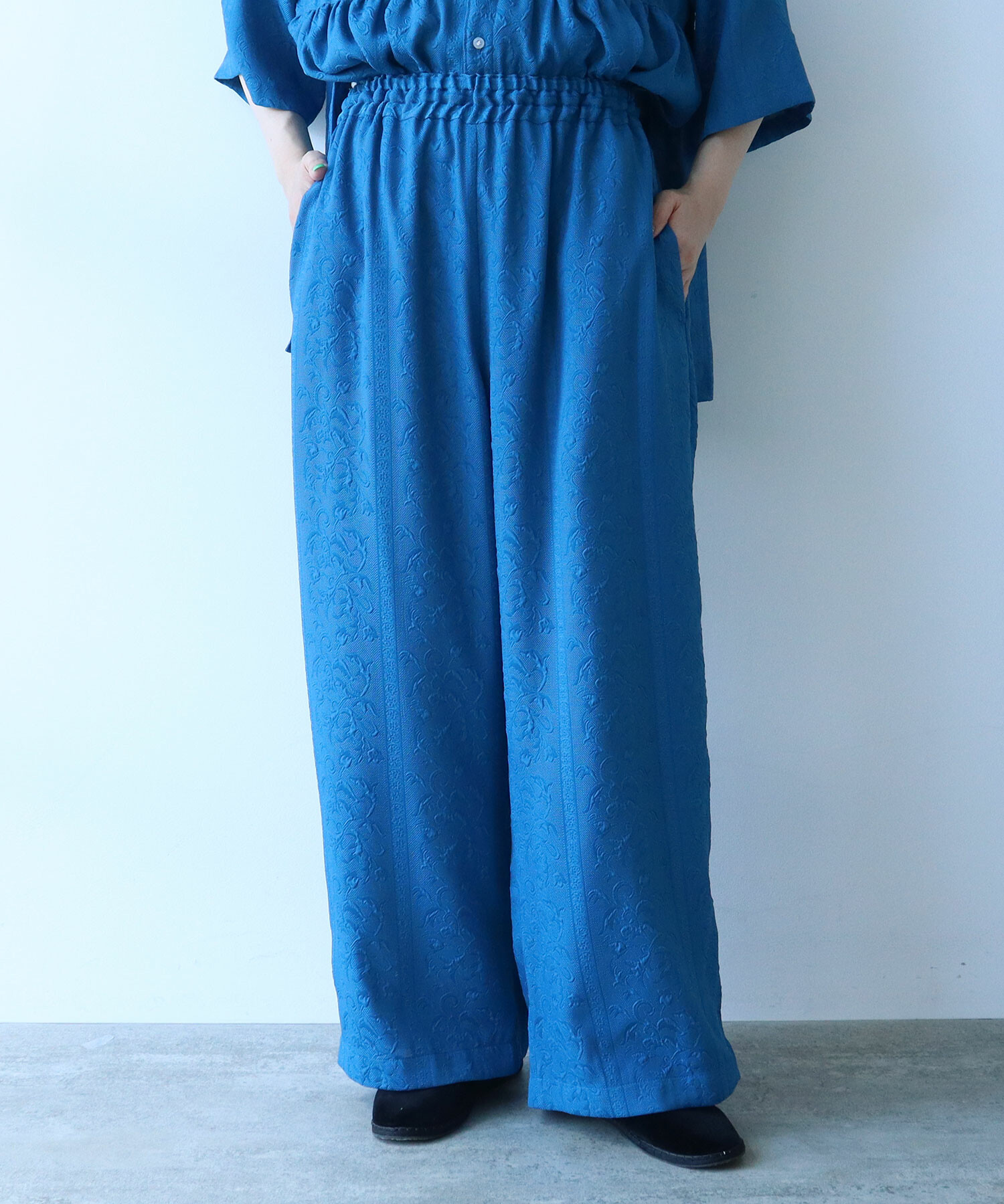Apolina パンツ 2-3y CYAN TOKYO / スパイラルライン2タックワイドパンツ | anouk