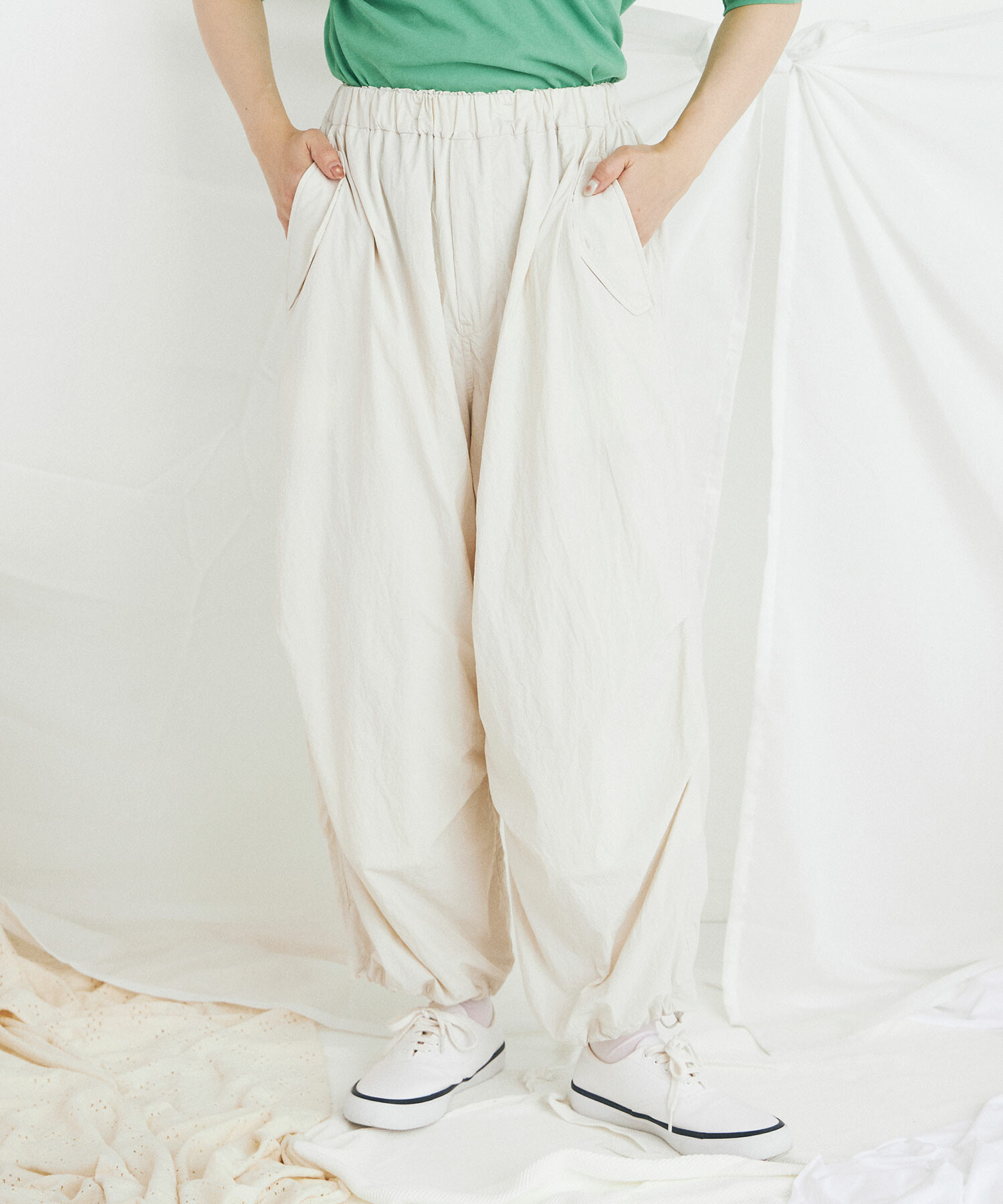 AMBIDEX Store 45d NYLON伊吹染め CARGO パンツ(F IVORY): buoybuoy