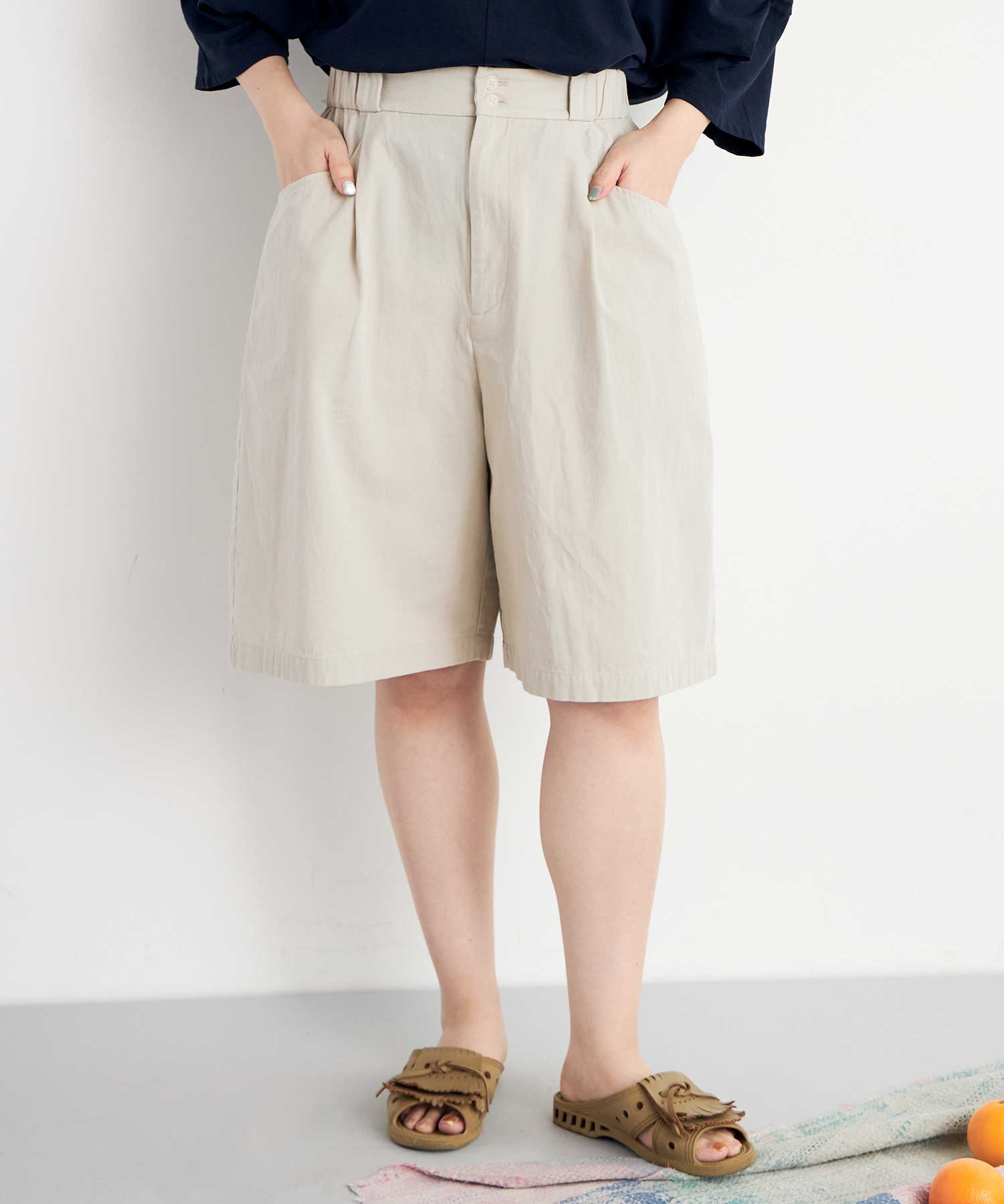 キャピタル ネットポケット付きショートパンツ M ベージュ