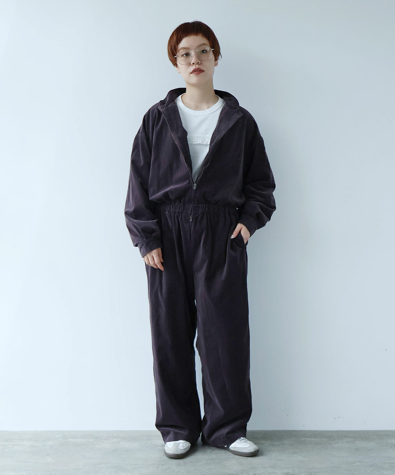 AMBIDEX Store ○スラブ別珍 製品染 ジャンプスーツ(F COFFEE): buoybuoy