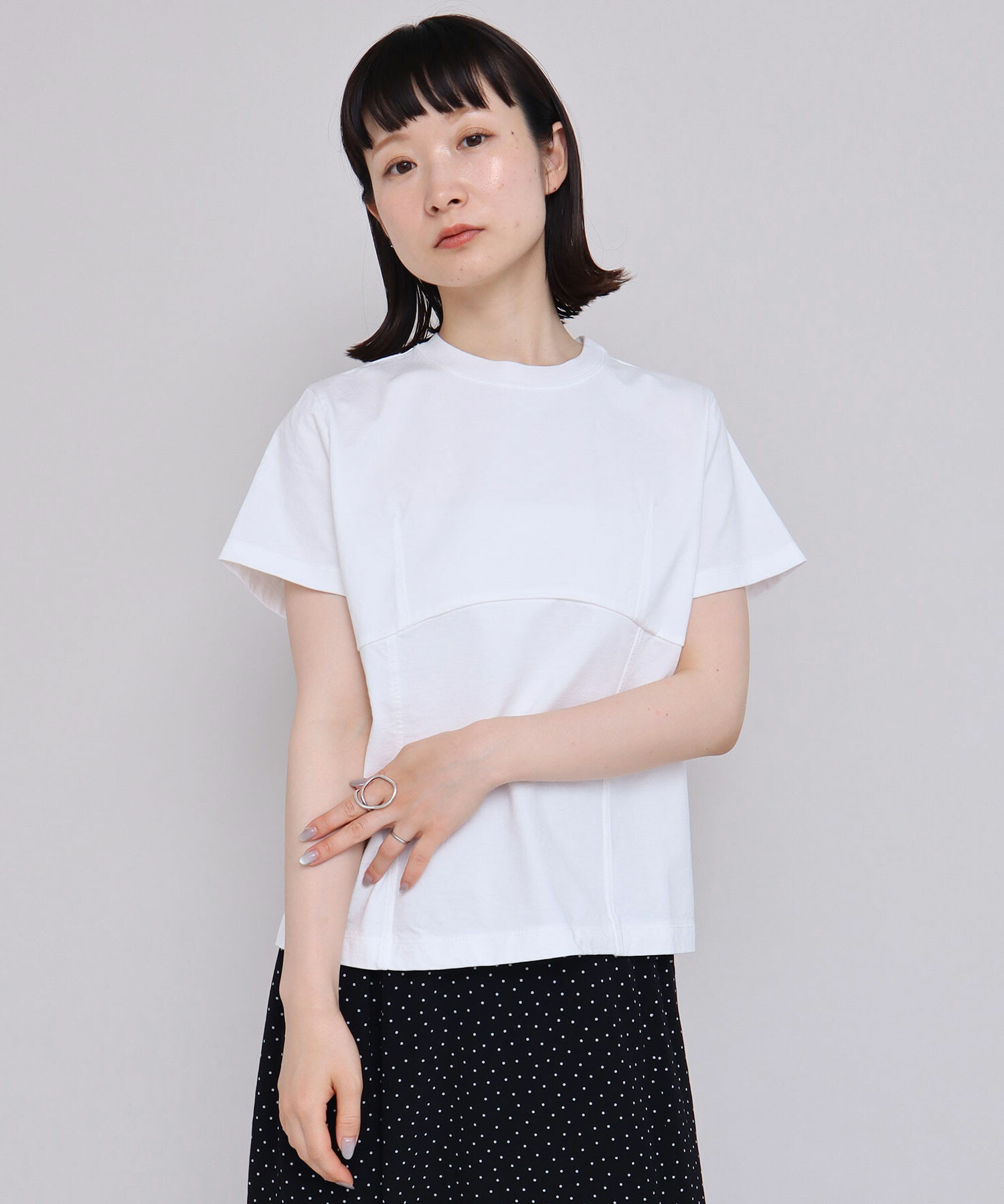 ENFOLD クリア天竺レイヤードTシャツ　新品‼️ エンフォルド レイヤードTシャツ
