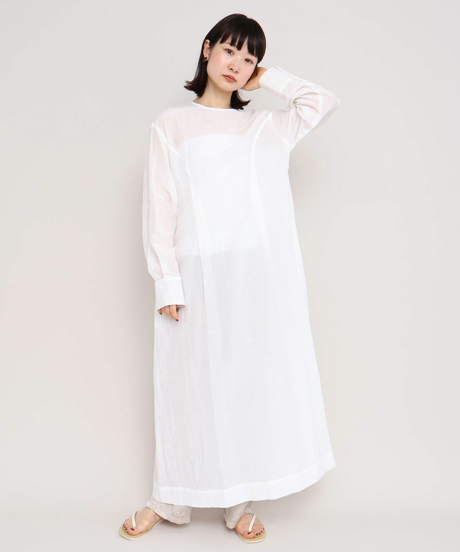 プランテーション　しわ加工ロングワンピース プランテーション しわ加工ロングワンピース Plantation