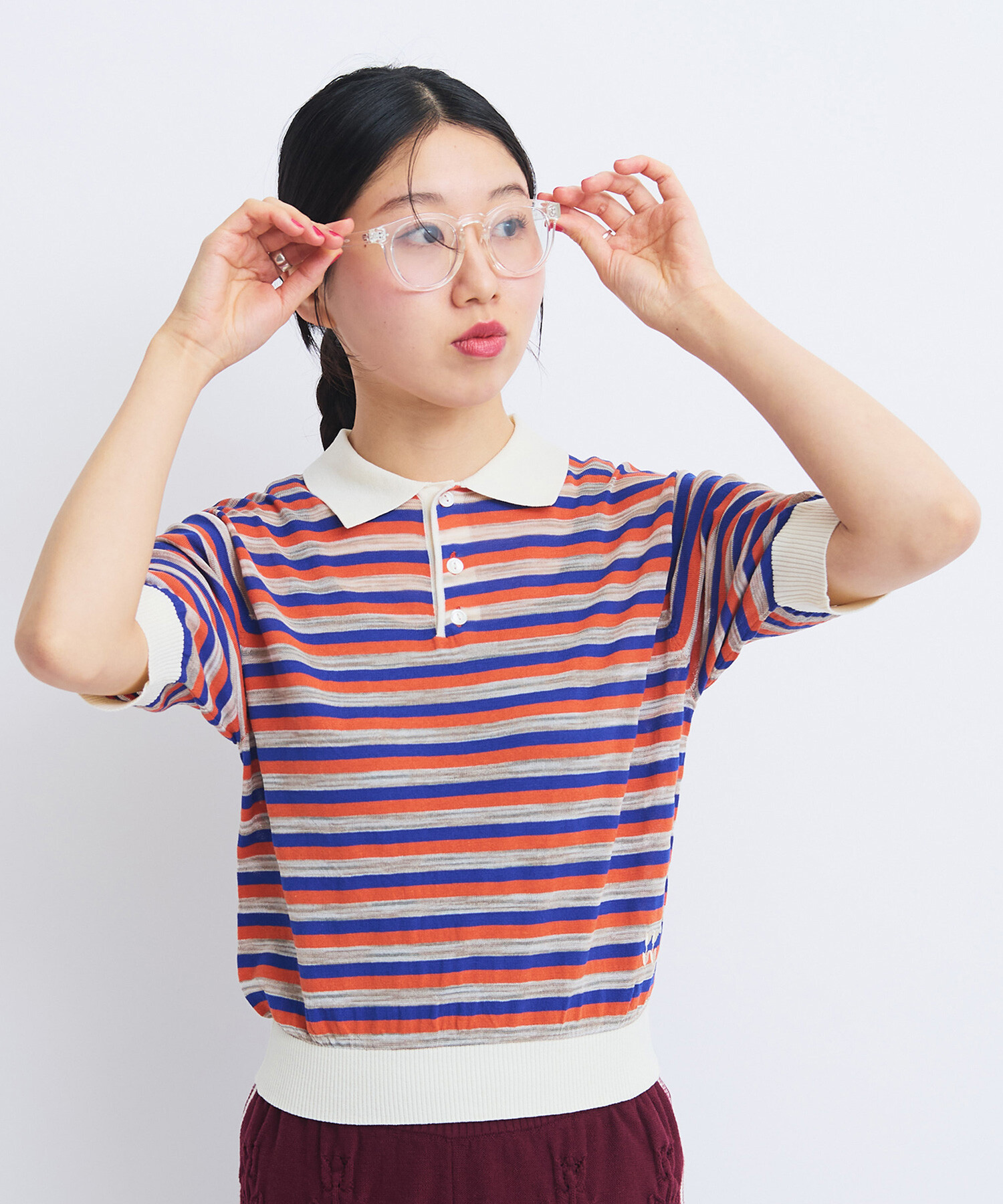 AMBIDEX Store 〇KASURI BORDER BABY ポロ(F BROWN): Rin international